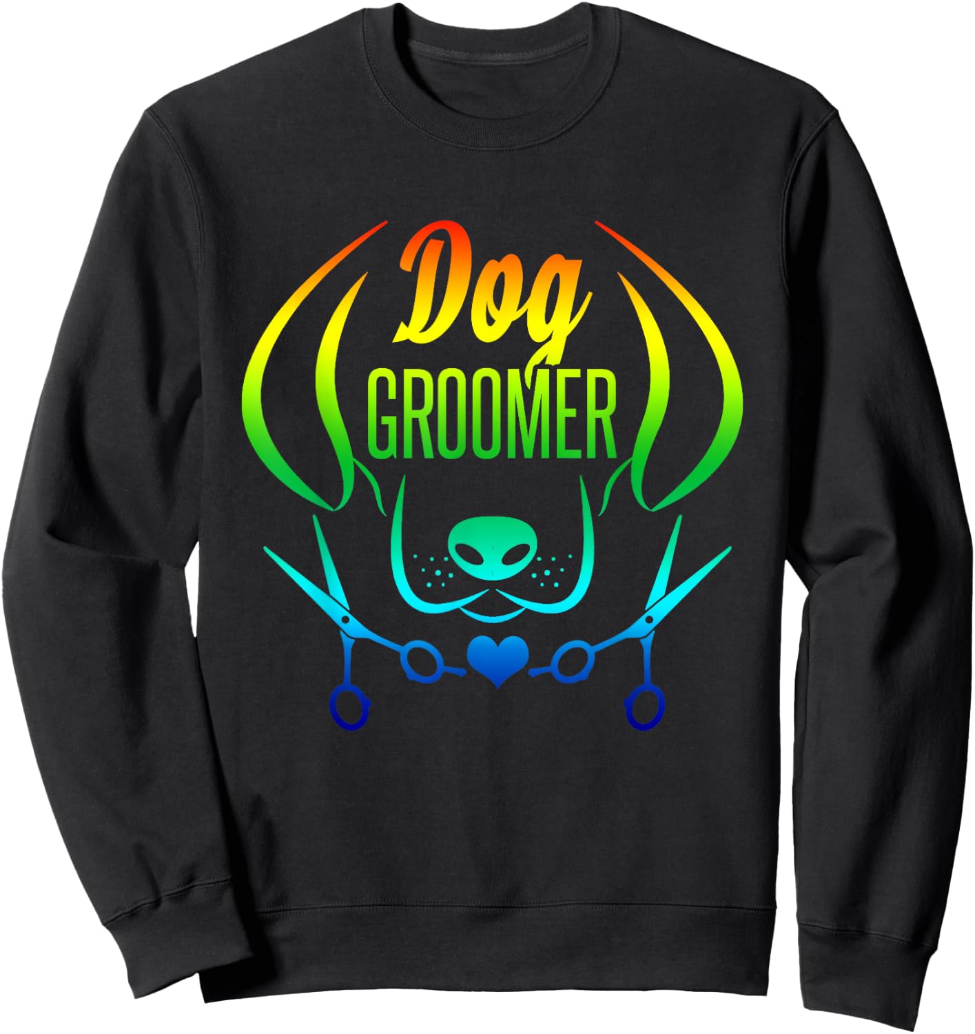 Cute Dog Groomer Rainbow Women Dog Grooming Sweatshirt - Sweatshirt | Black