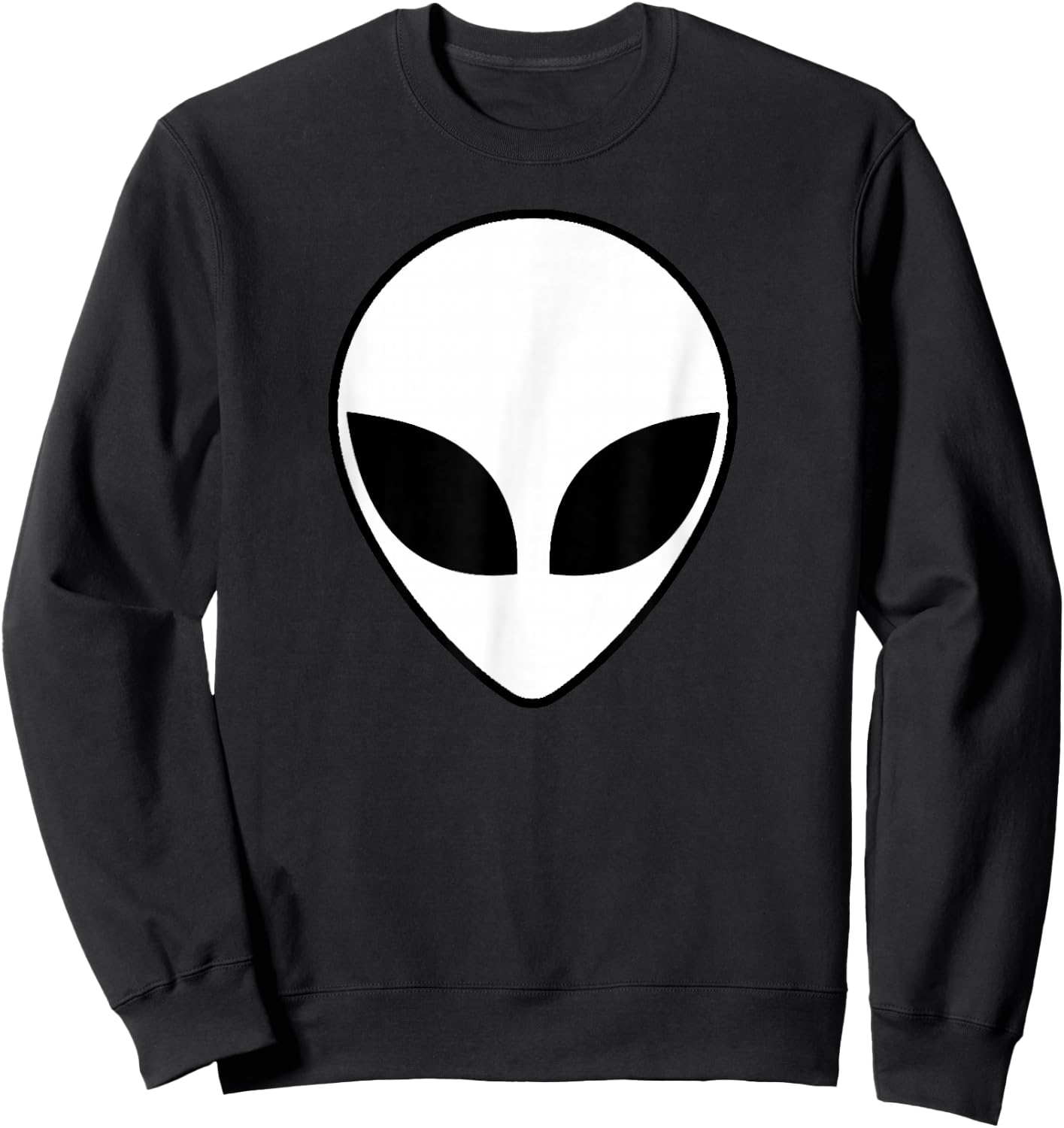 White Alien Head Extraterrestrial Believe T Shirt Men Women Sweatshirt - Sweatshirt | Black