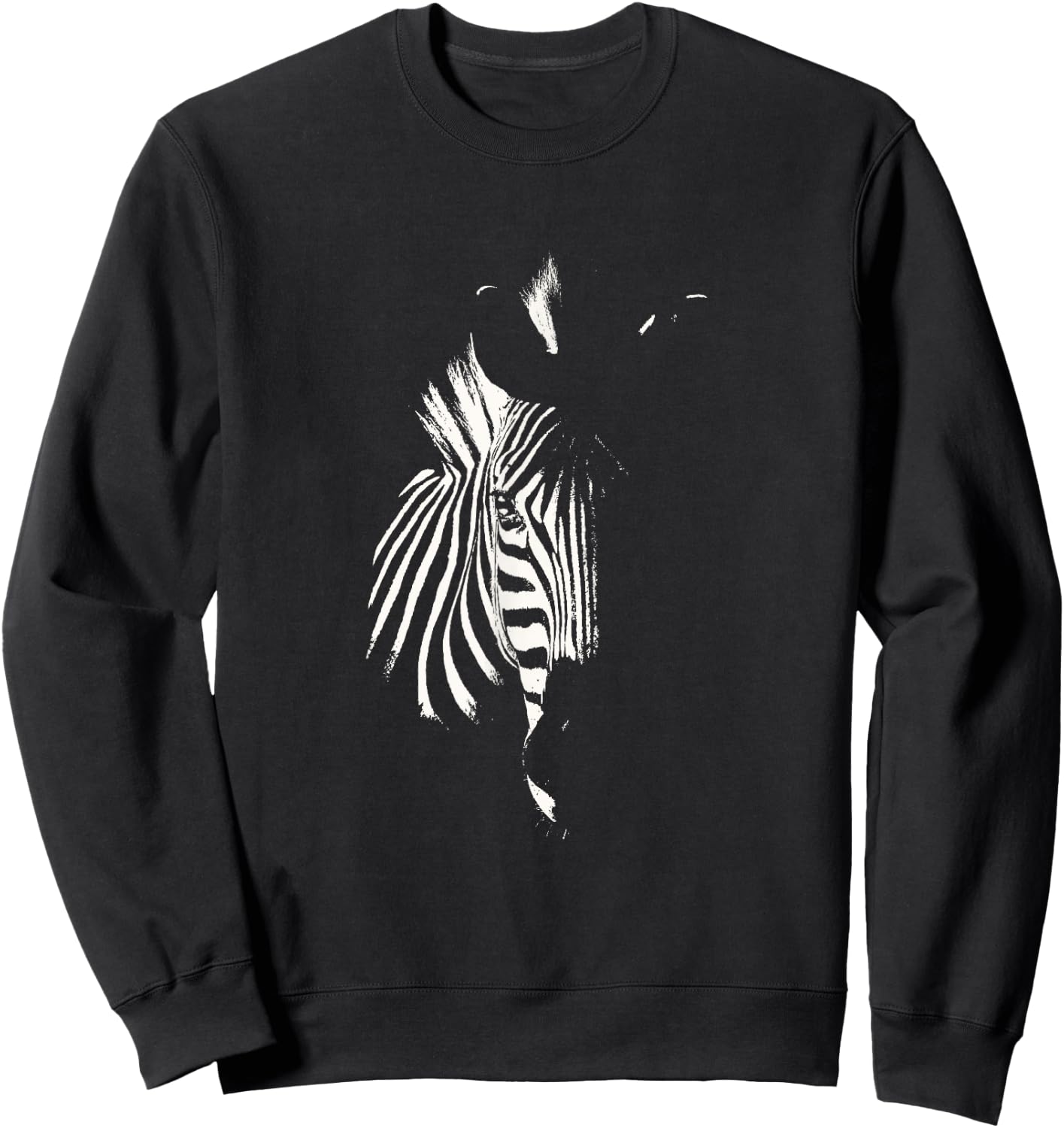 Zebra Picture in Graphic Black & White for Zebra Fans Sweatshirt - Sweatshirt | Black