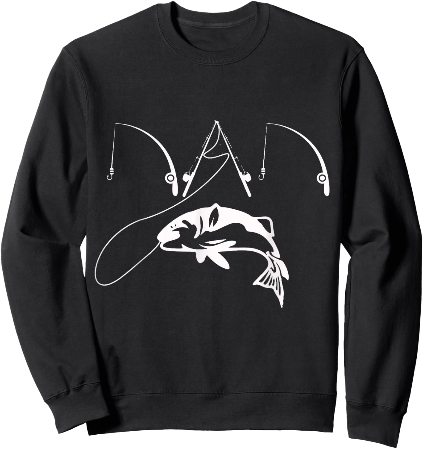Dad Fishing Fisherman Daddy Fathers Day gift Shirt Sweatshirt - Sweatshirt | Black