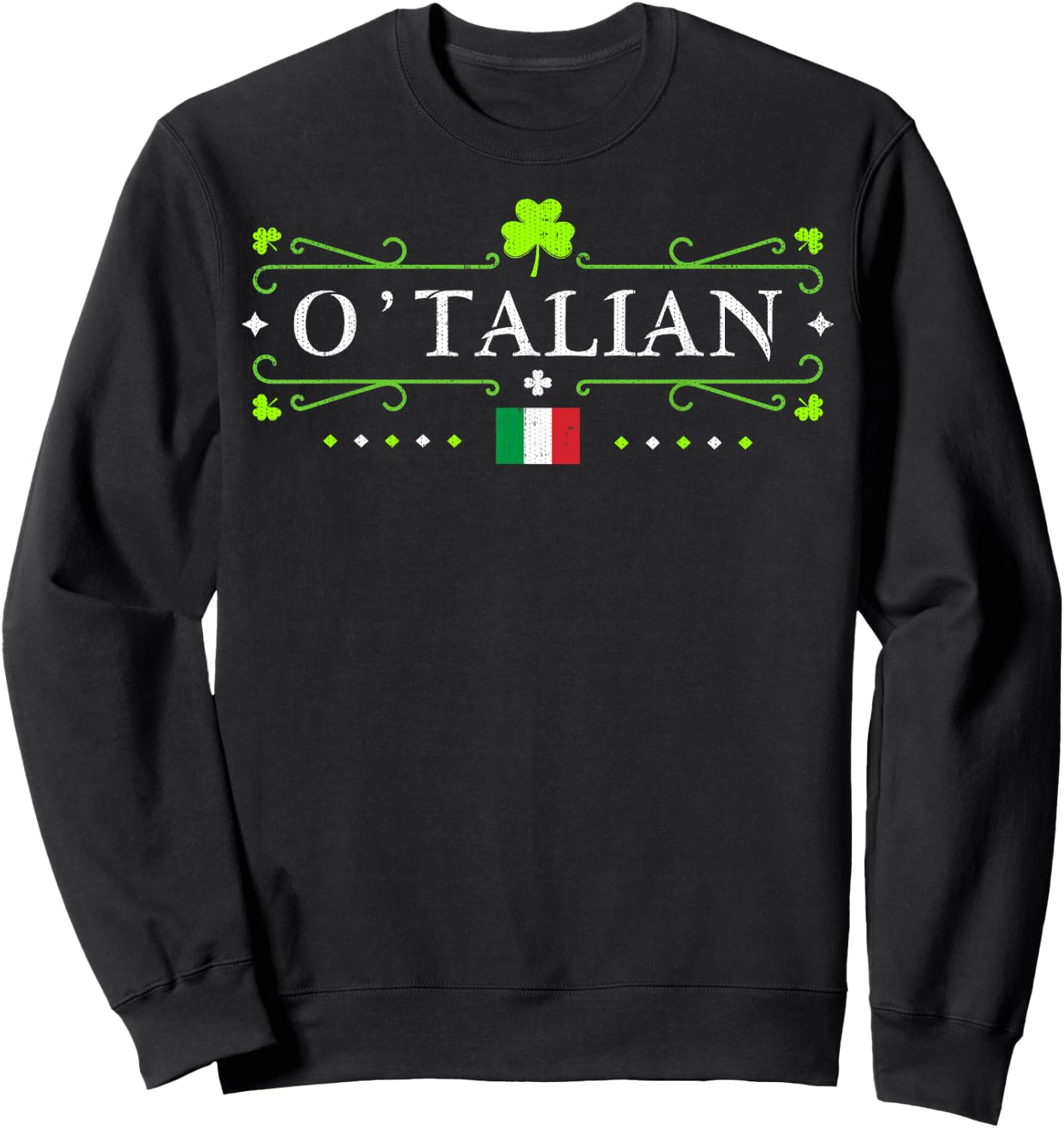 O'Talian Saint Patrick's Day Celebration print Sweatshirt - Sweatshirt | Black