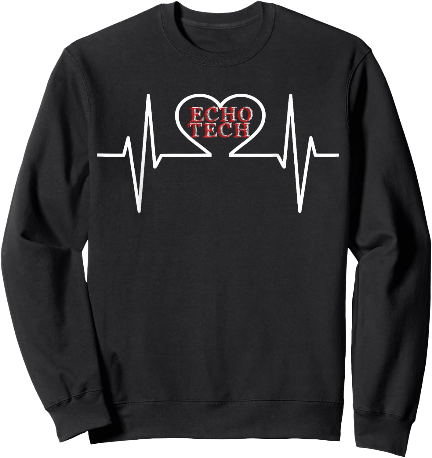 Echo Tech Echocardiographer RDCS Cardiac Sonographer T Shirt Sweatshirt - Sweatshirt | Black