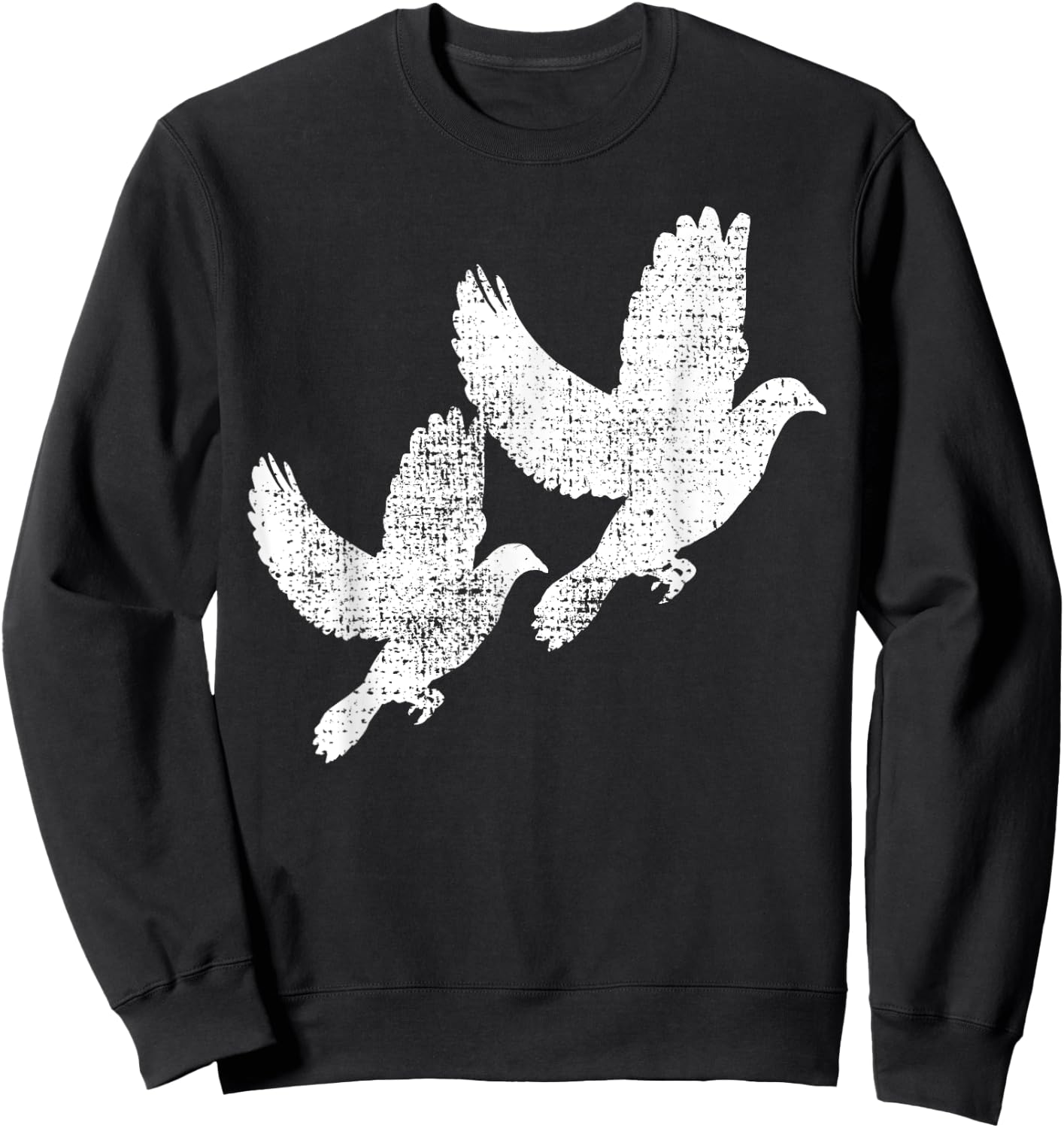 Dove Vintage Flying Two Pigeon Bird Gift Sweatshirt - Sweatshirt | Black