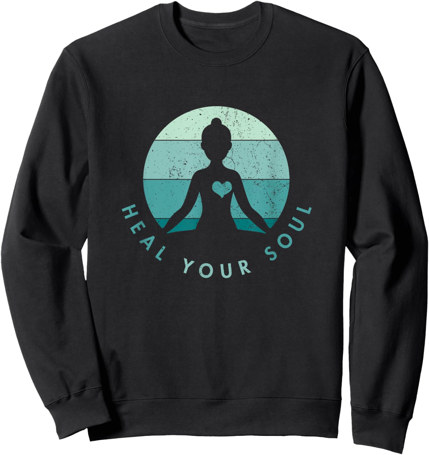Yoga Meditation - Heal Your Soul Peace Sweatshirt - Sweatshirt | Black