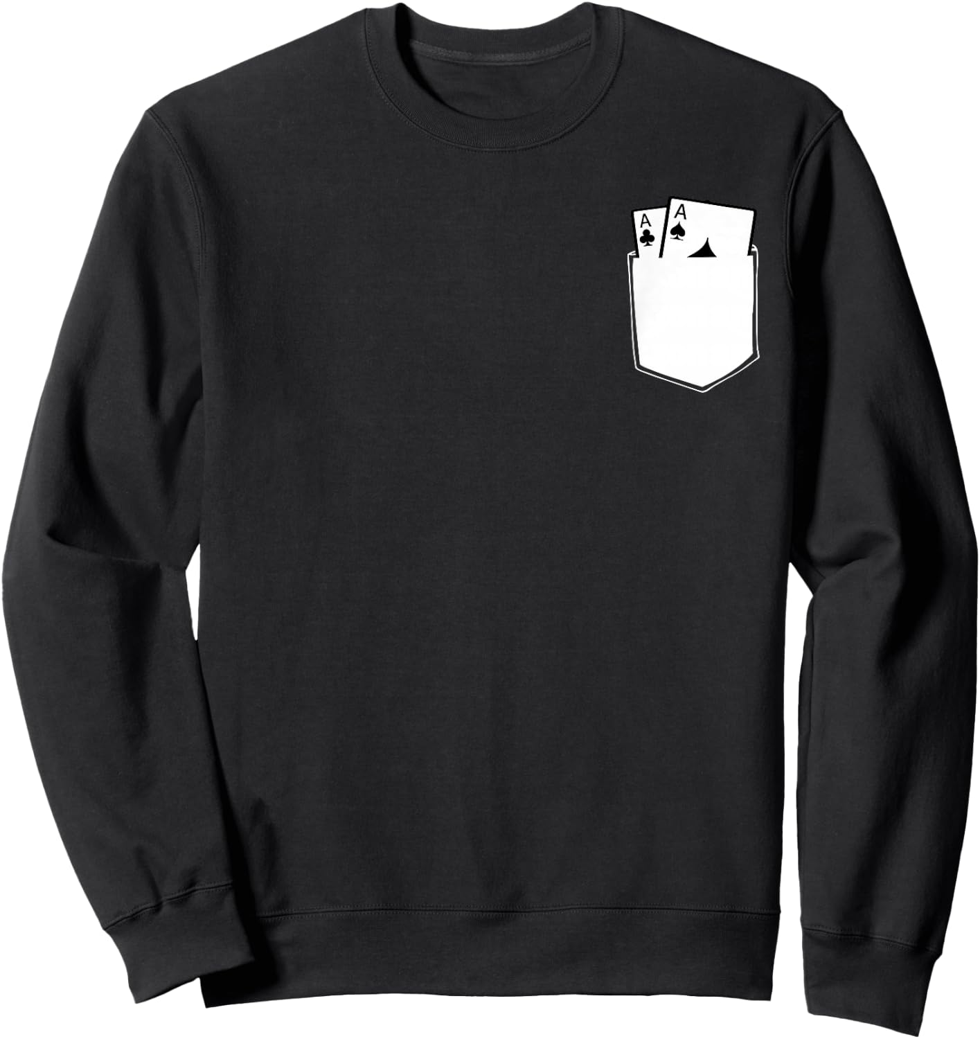 Las Vegas Aces Pocket Aces Poker Spades & Clubs Casino Gift Sweatshirt - Sweatshirt | Black