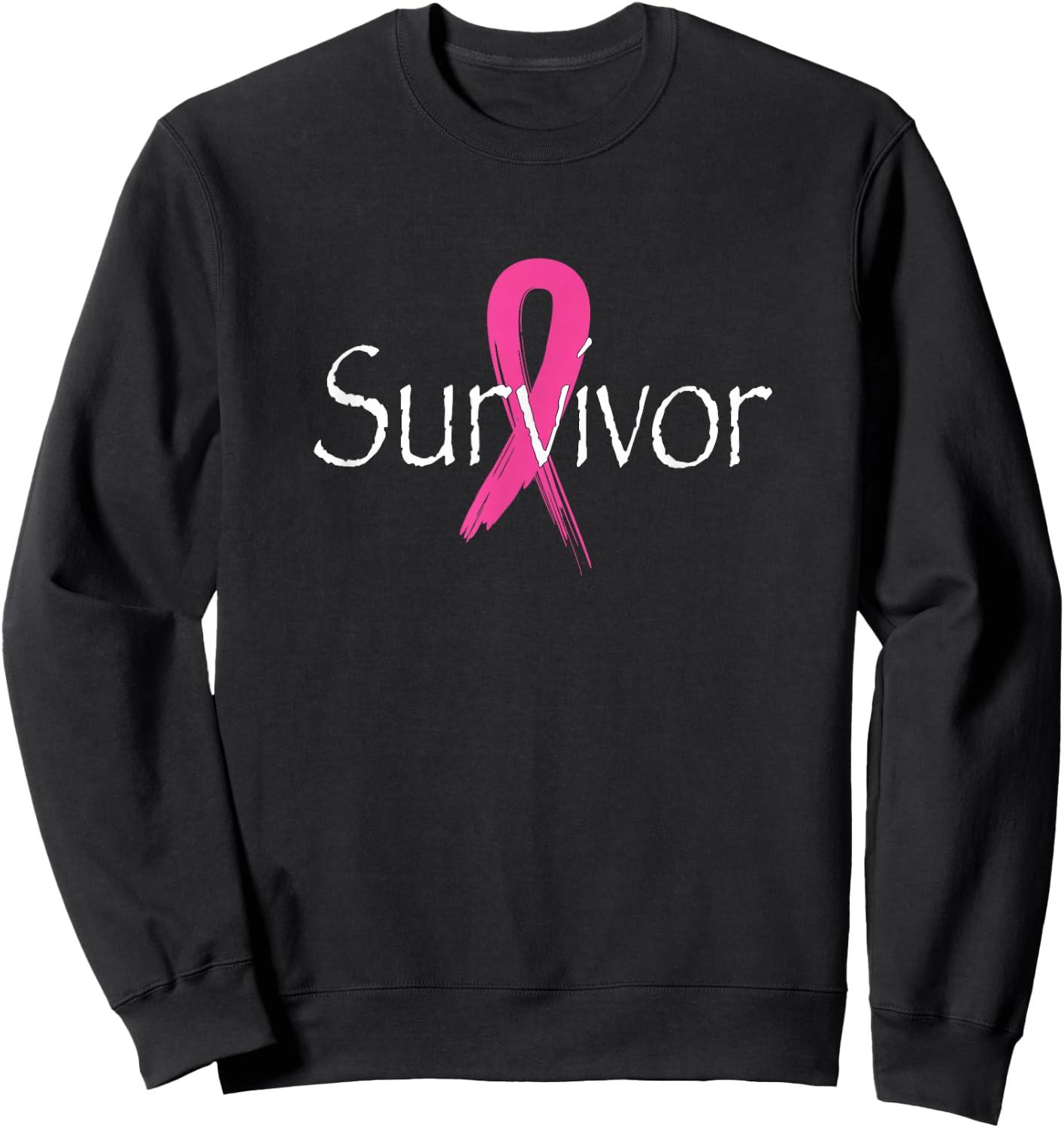 SPHINXSTORE BREAST CANCER CO. Breast Cancer Awareness Month Pink Ribbon - Women's Classic Fit Black Small Sweatshirt - Sweatshirt | Black
