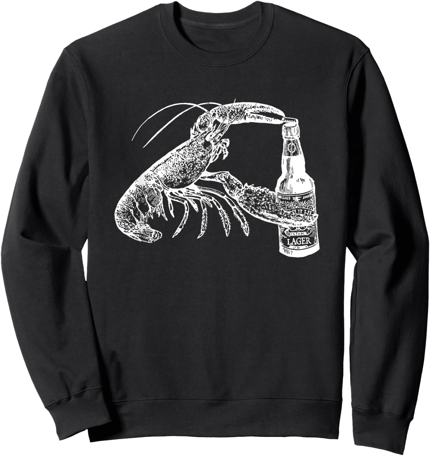 Hummer Beer Drinking Funny Spirit Animal Lobster Gift Sweatshirt - Sweatshirt | Black