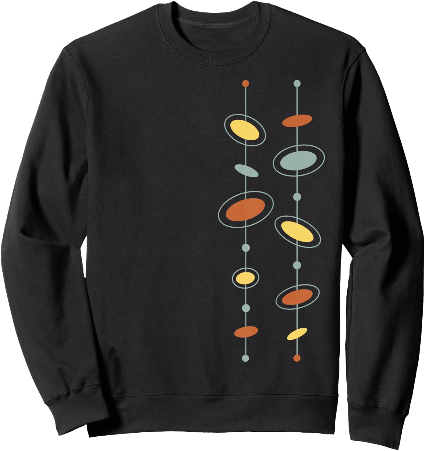 Atomic Age Mid Century Modern Pattern Sweatshirt - Sweatshirt | Black
