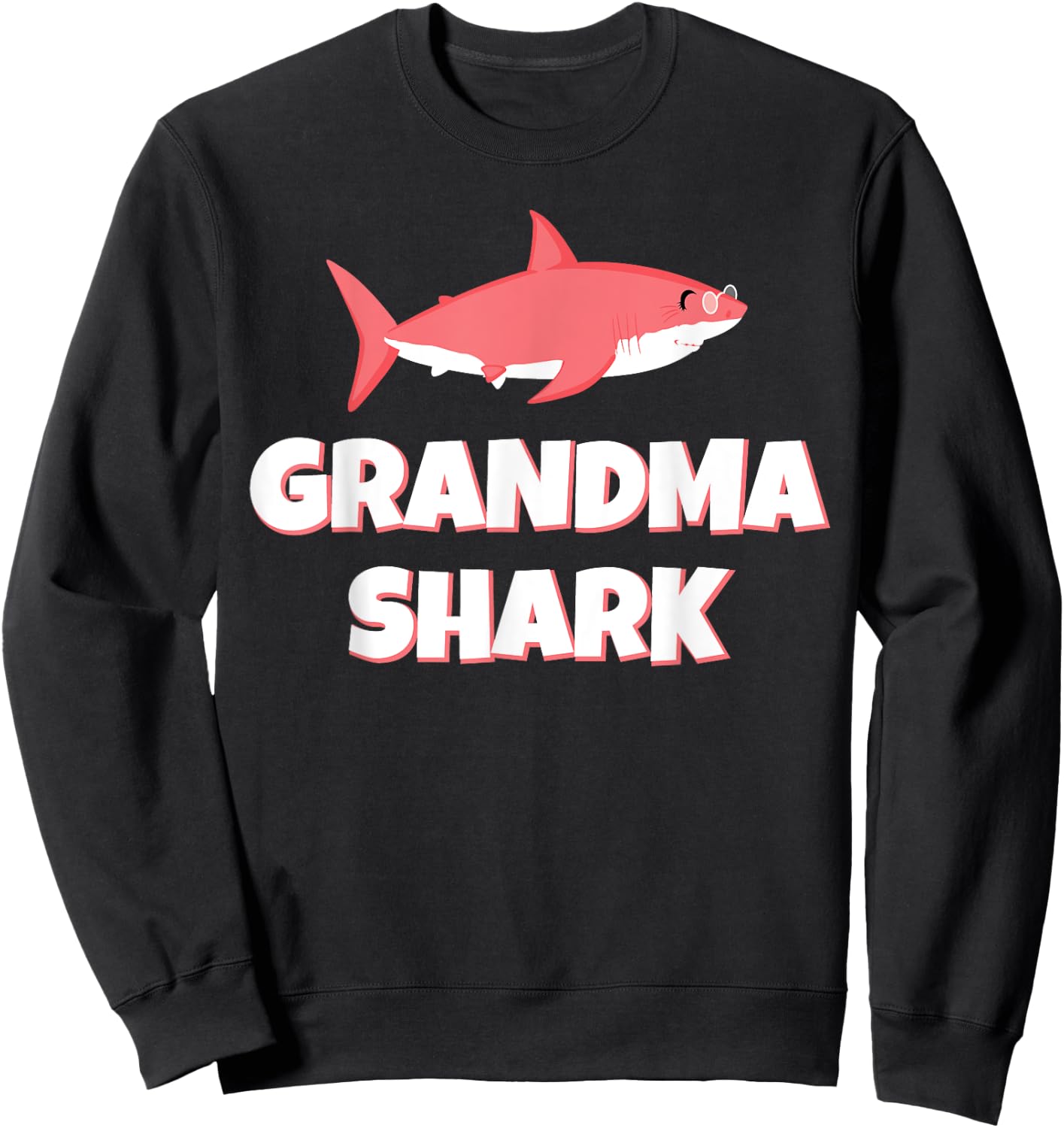 Grandma Shark T Shirt Family Matching Women Jawsome Gifts Sweatshirt - Sweatshirt | Black