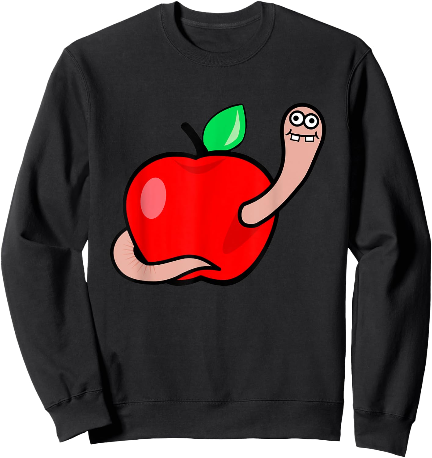 Worm in apple Gift shirt Sweatshirt - Sweatshirt | Black