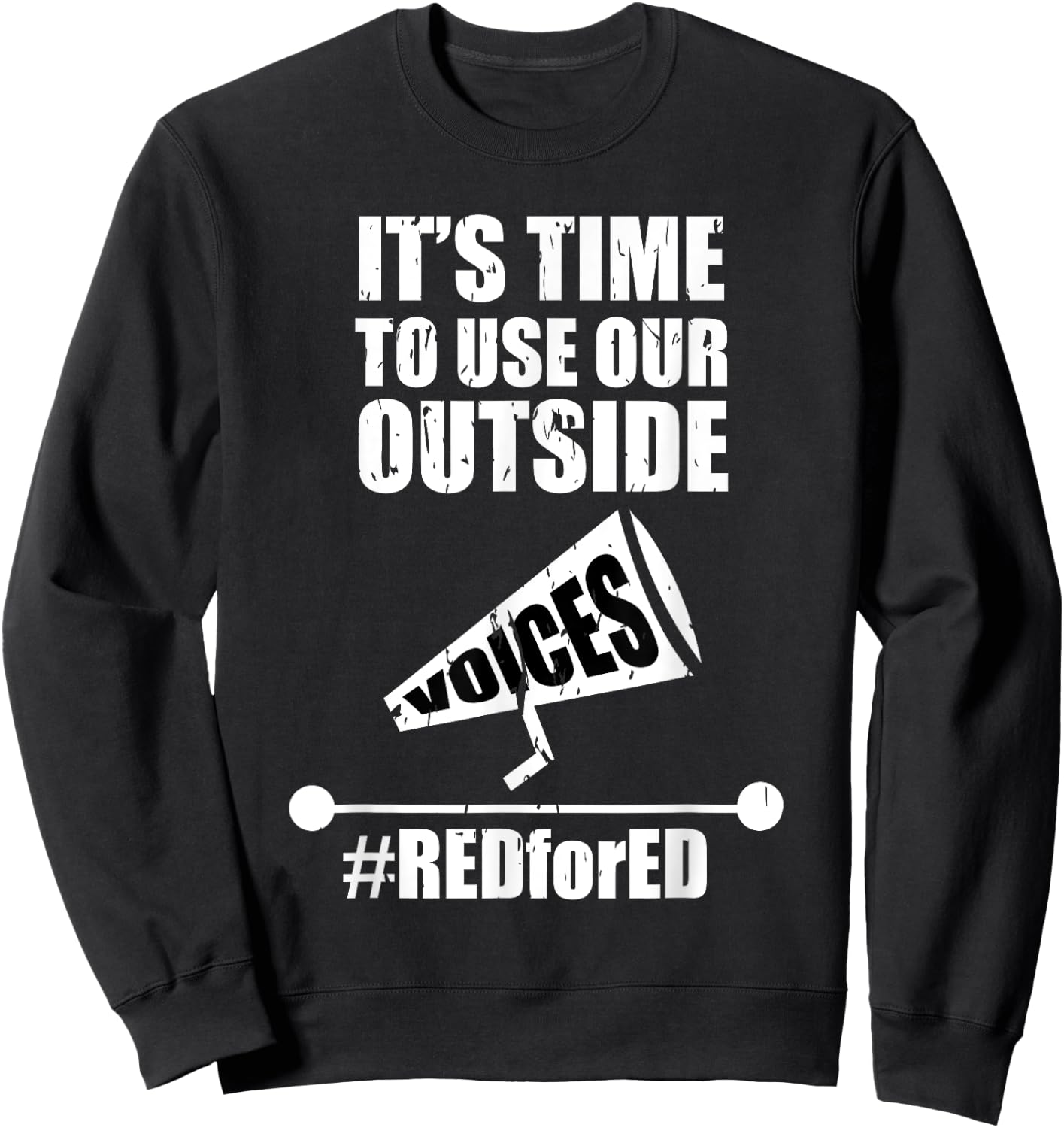 Outside Voices | Red For Ed Teachers Strike Educator Men Women Sweatshirt - Sweatshirt | Black