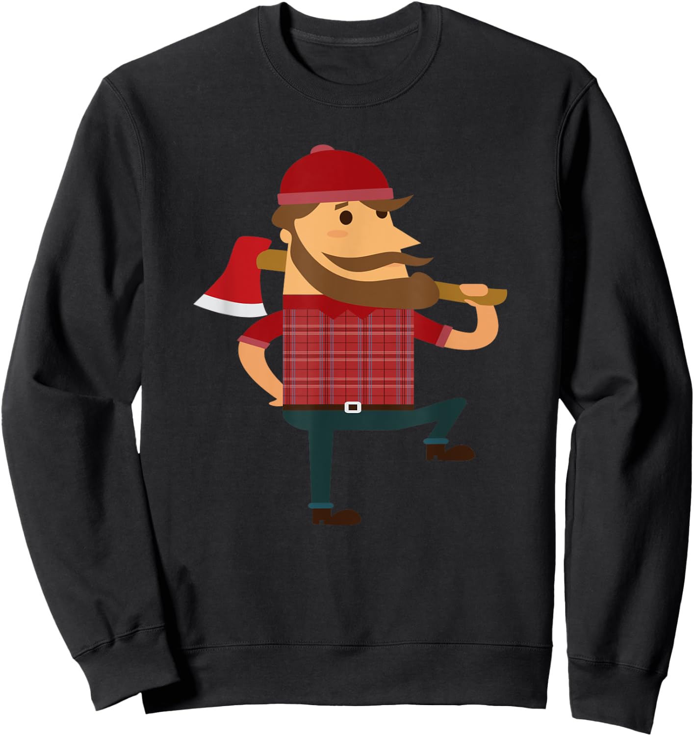 Lumberjack Hipster Mountain Man Flannel Axe Sweatshirt - Sweatshirt | Black