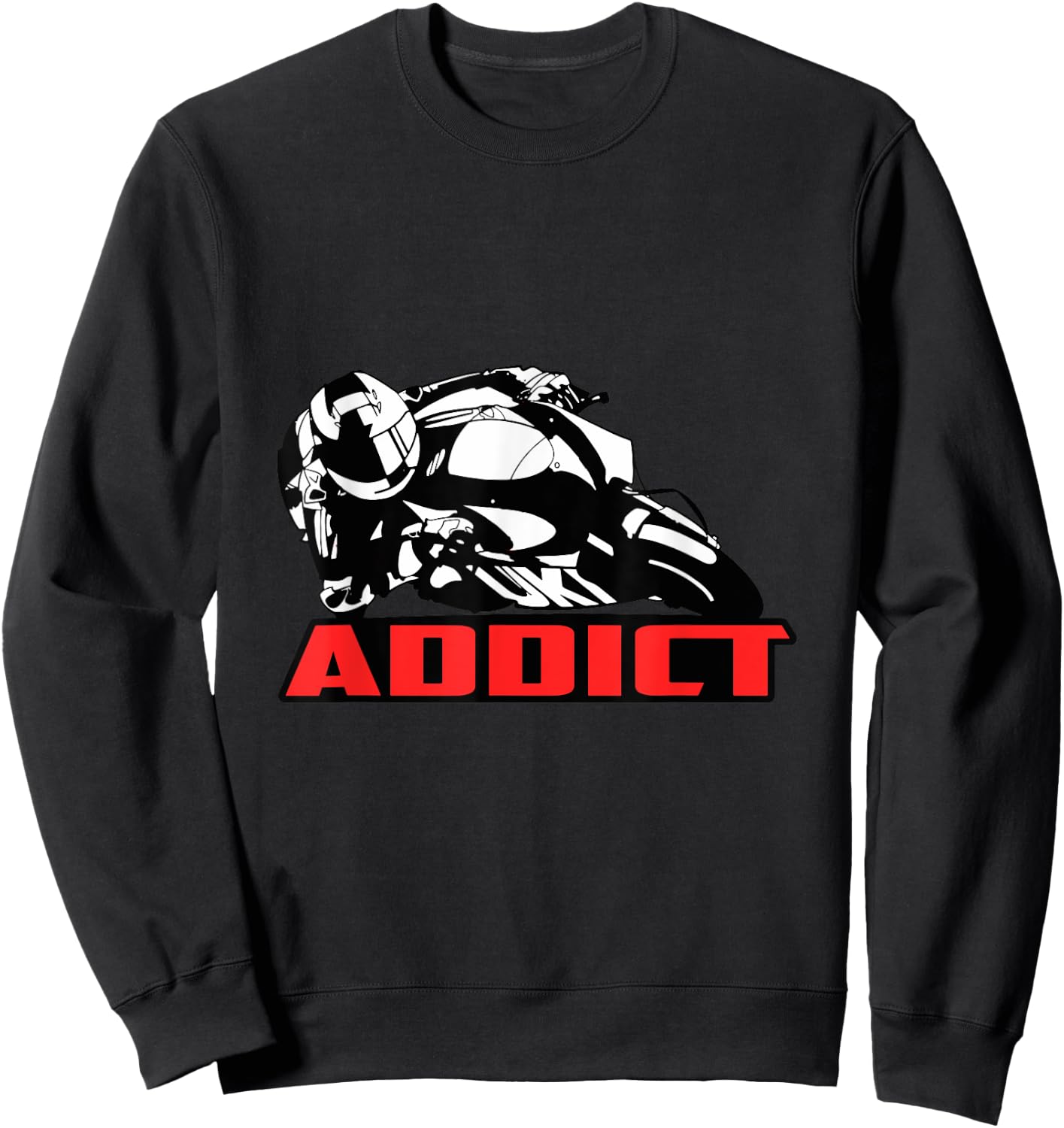 "Addict Race GP" Very Funny Vintage Moto GP Gift Sweatshirt - Sweatshirt | Black