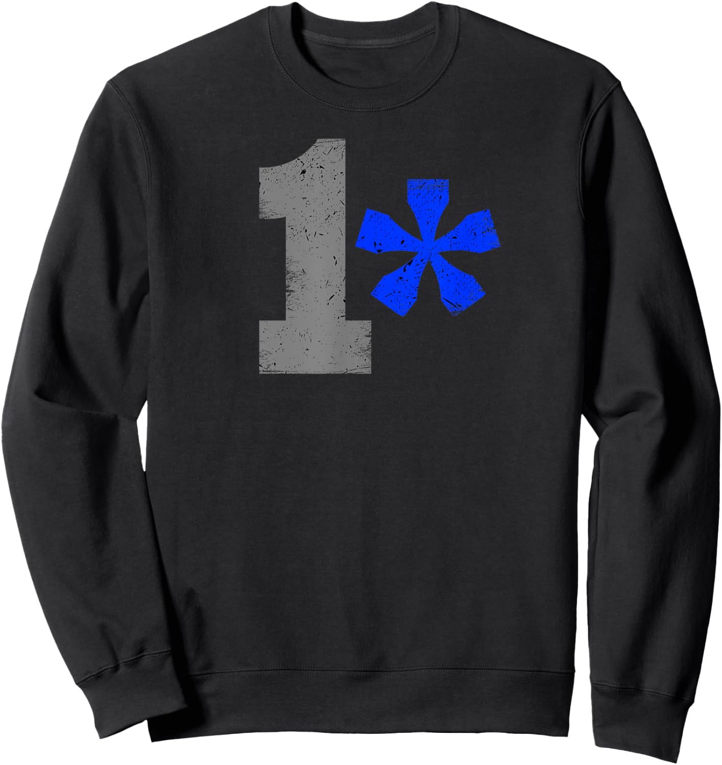 Police Officer Gift 1 Asterisk Thin Blue Line Sweatshirt - Sweatshirt | Black