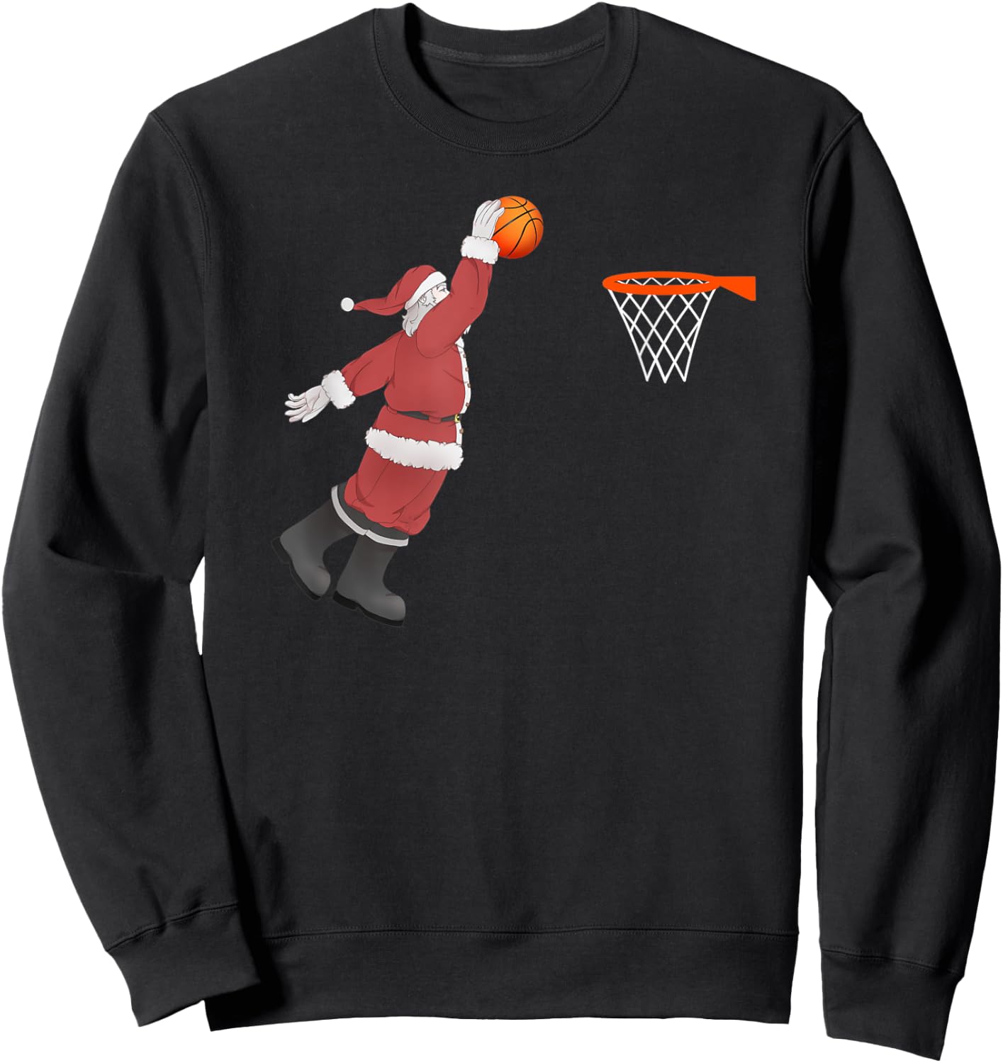 Dunking Santa Basketball Shirt for Christmas - Dunk! Sweatshirt - Sweatshirt | Black