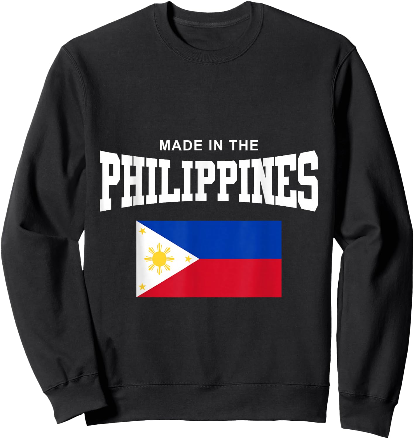 Filipino Flag Made In The Philippines Sweatshirt - Sweatshirt | Black