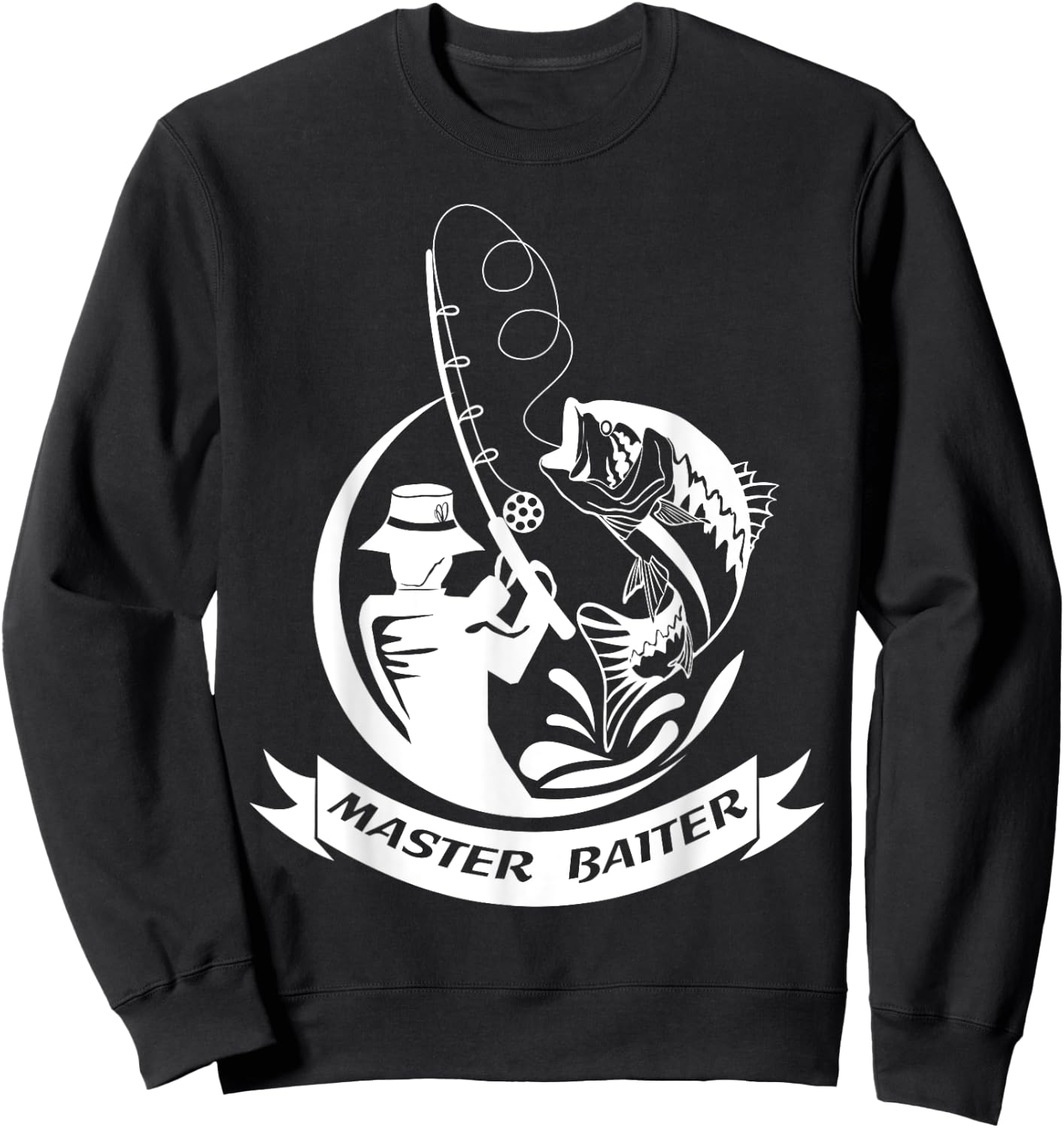 Master Baiter Fishing Hook - Funny Fisherman Gift Sweatshirt - Sweatshirt | Black