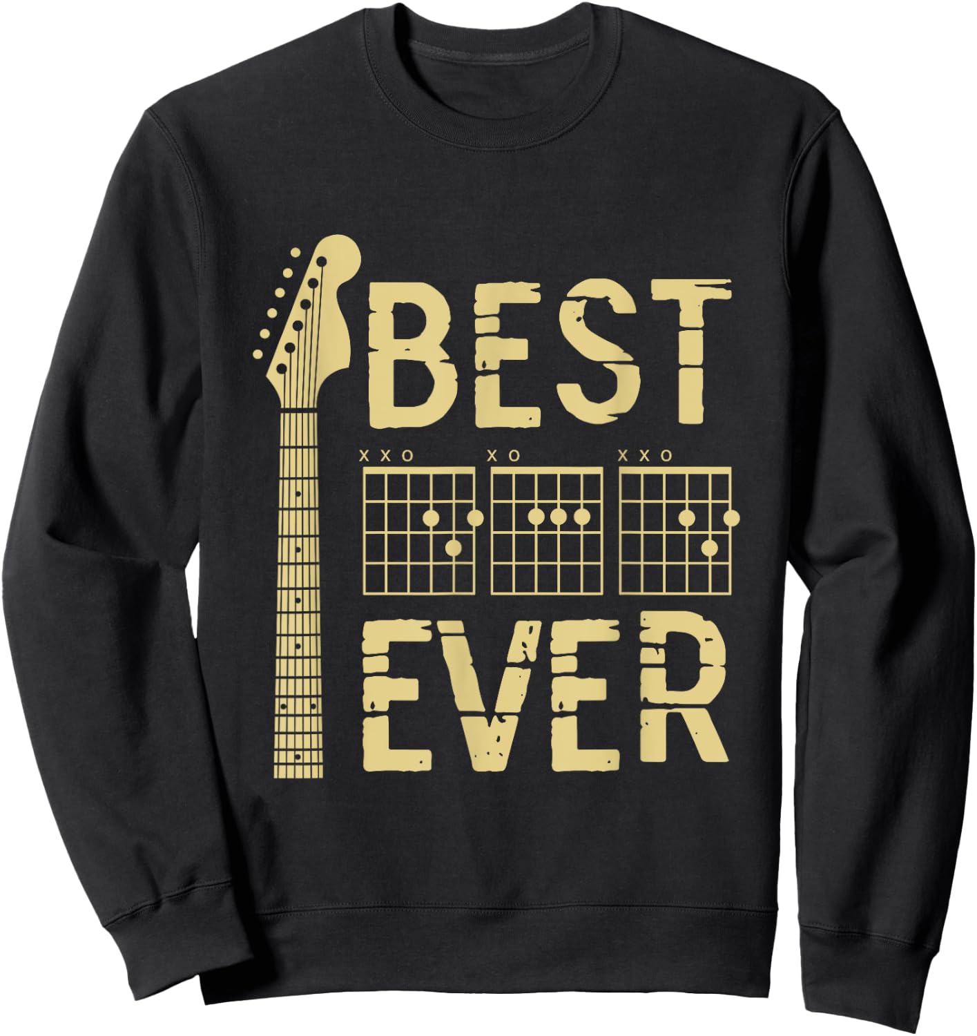 Guitarist Father Best Dad Ever D A D Chord Gifts Guitar Sweatshirt - Sweatshirt | Black