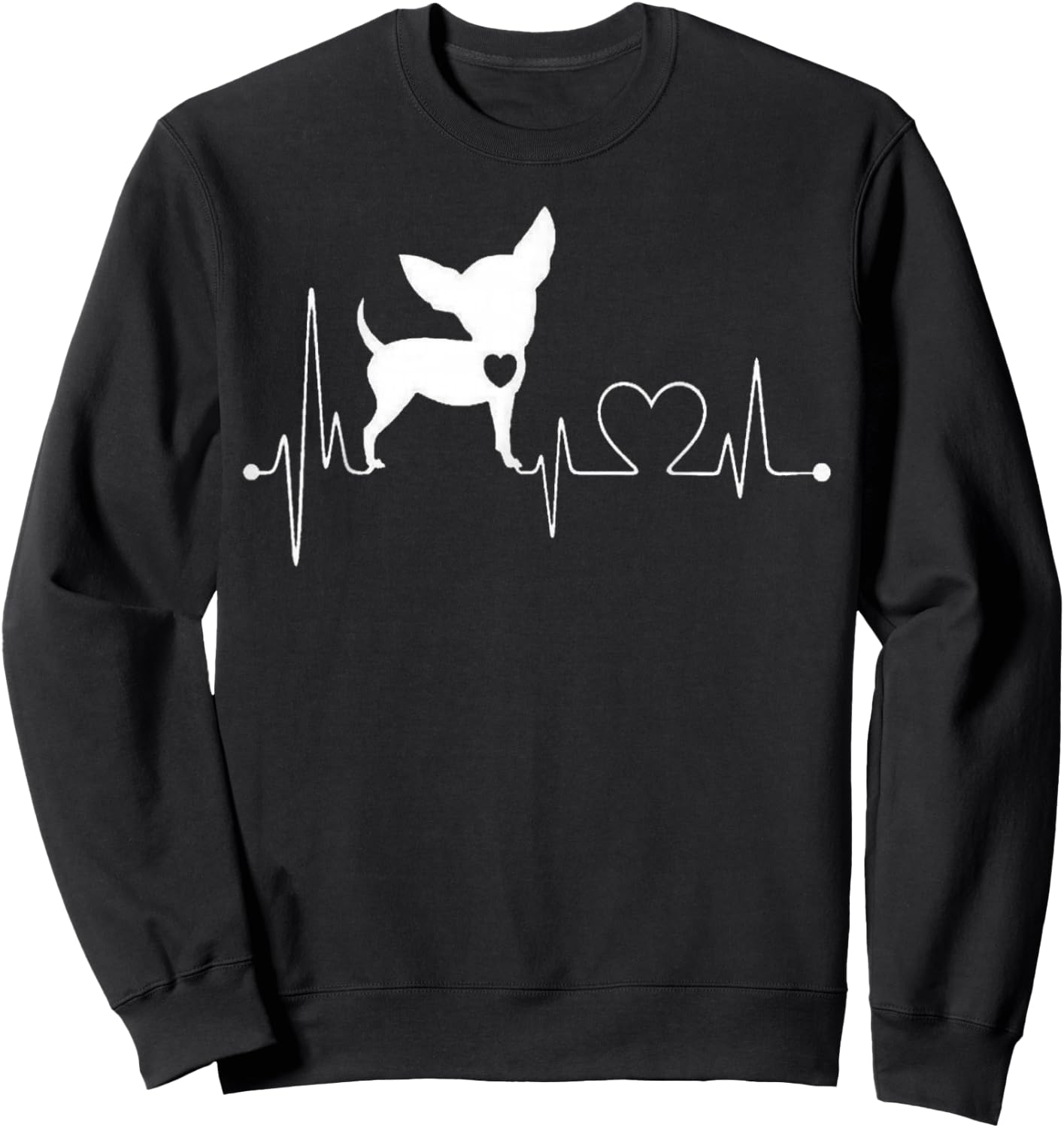 Cute Chihuahua Dog Heartbeat women kids Sweatshirt - Sweatshirt | Black