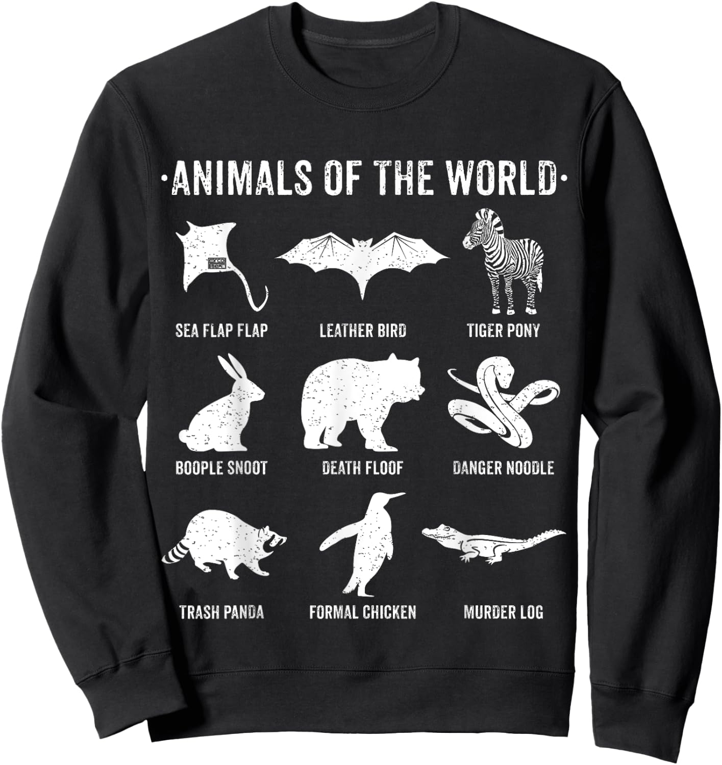 Simple Vintage Humor Funny Rare Animals of the World Sweatshirt - Sweatshirt | Black