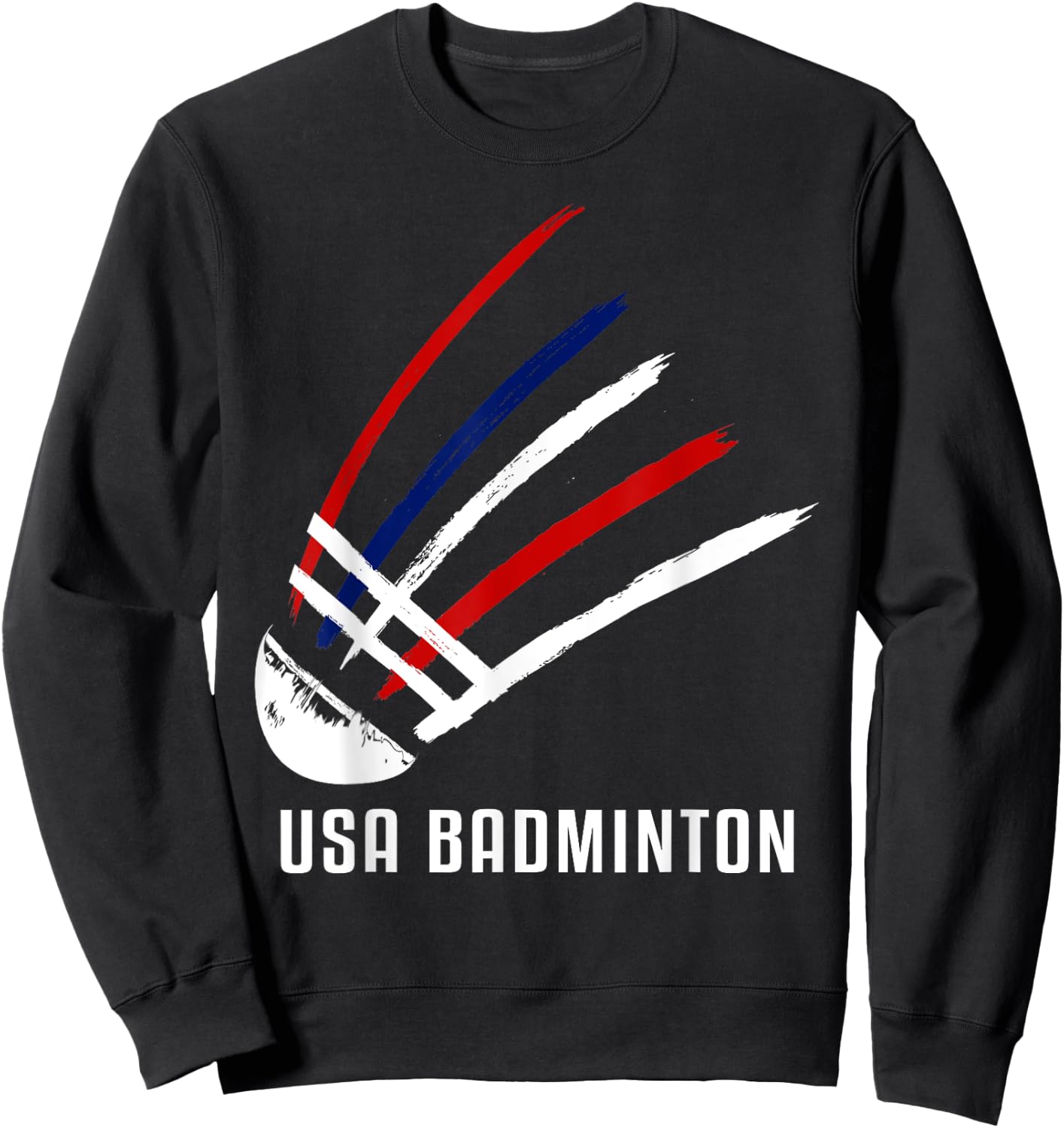 USA Badminton Shuttlecock Red White Blue Sweatshirt - Sweatshirt | Black