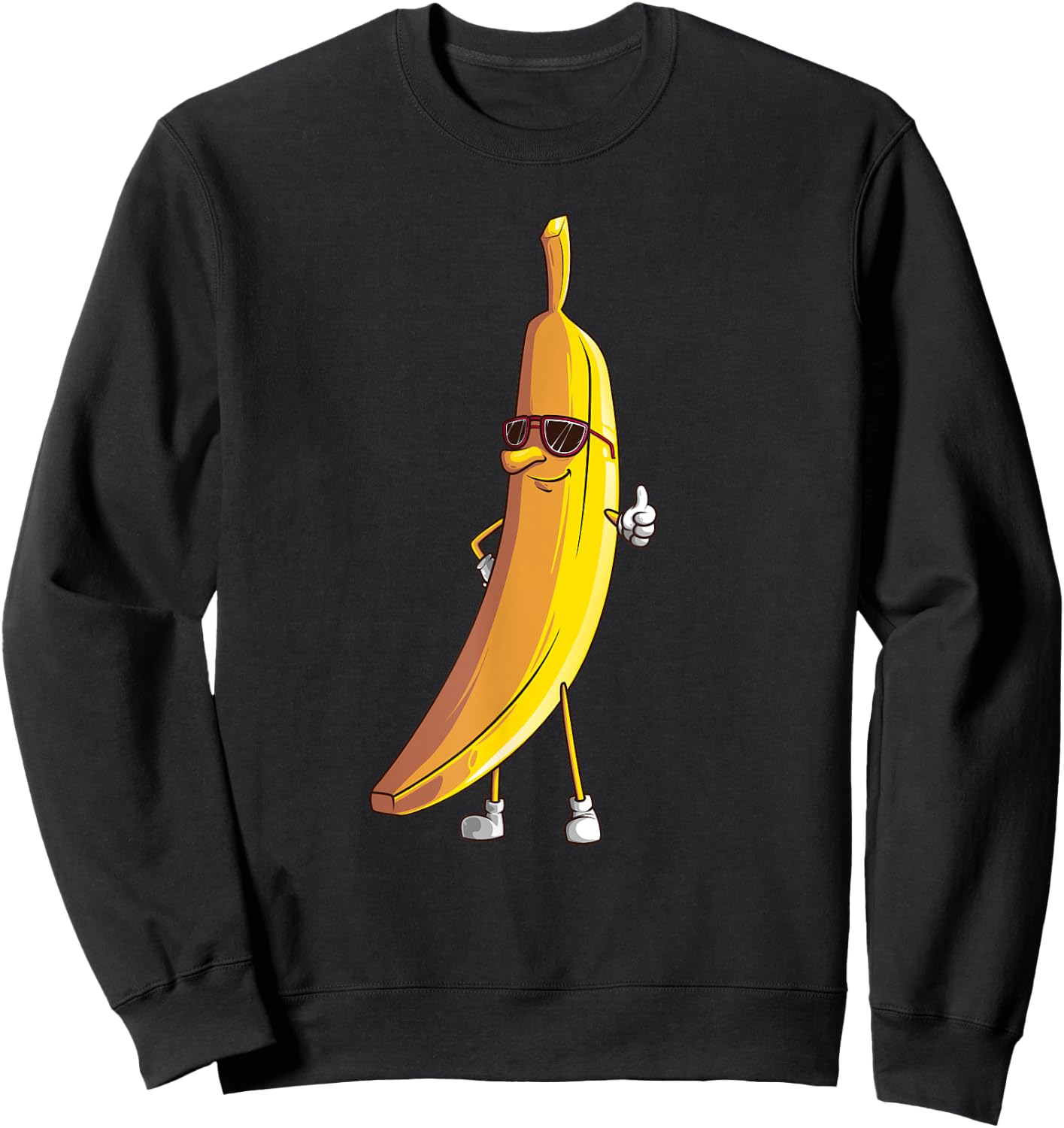 Cool Banana Wearing Sunglasses | Funny Fruit Eyewear Gift Sweatshirt - Sweatshirt | Black