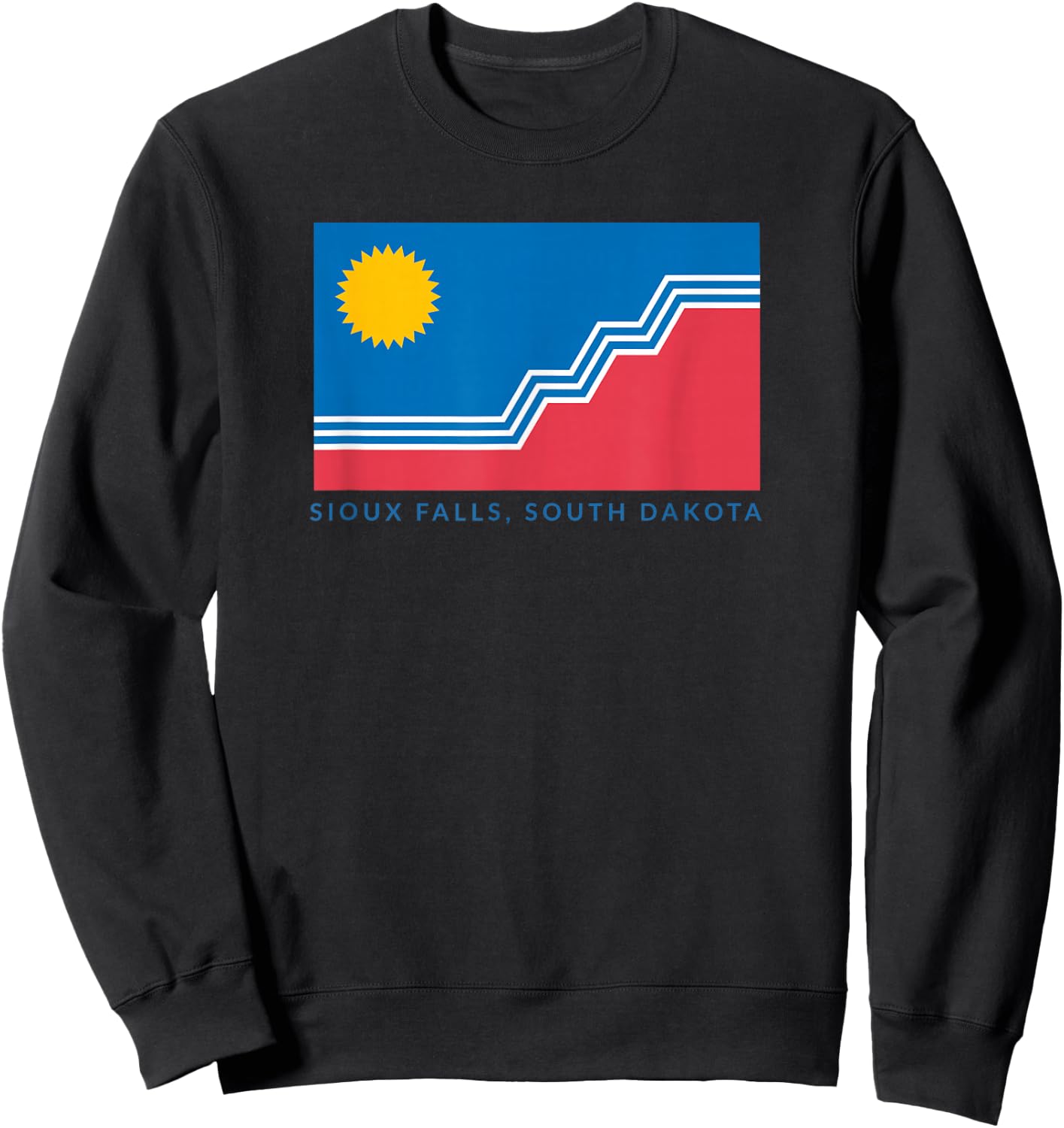 Sioux Falls Flag with "Sioux Falls, South Dakota" Sweatshirt - Sweatshirt | Black