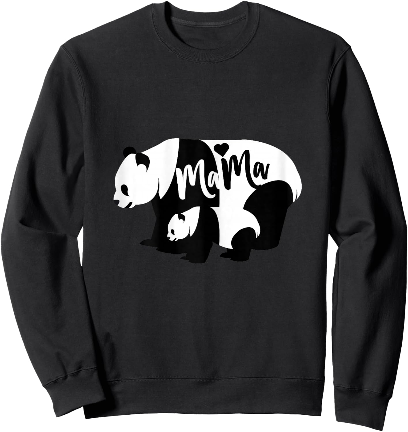 Cute Panda Mama & Cub Bear Mom Sweatshirt - Sweatshirt | Black
