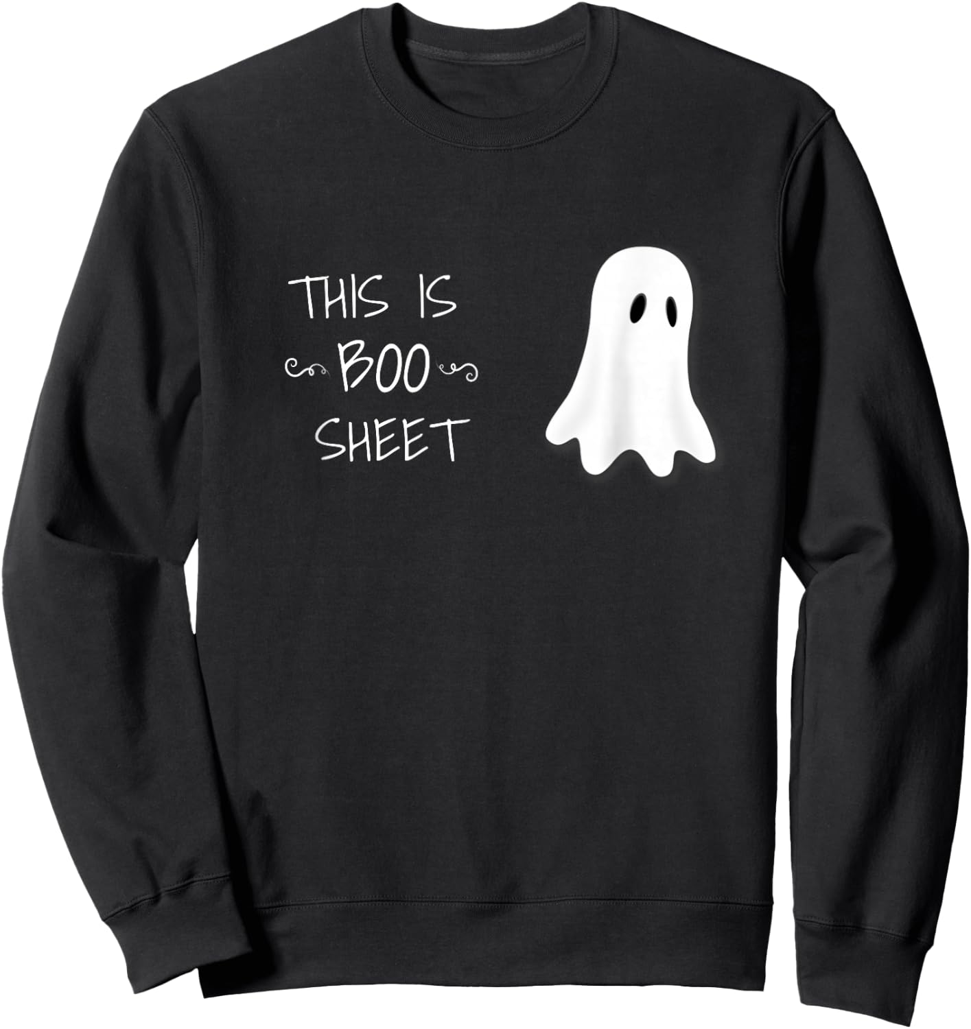 Funny Halloween ghost This is Boo Sheet Sweatshirt - Sweatshirt | Black