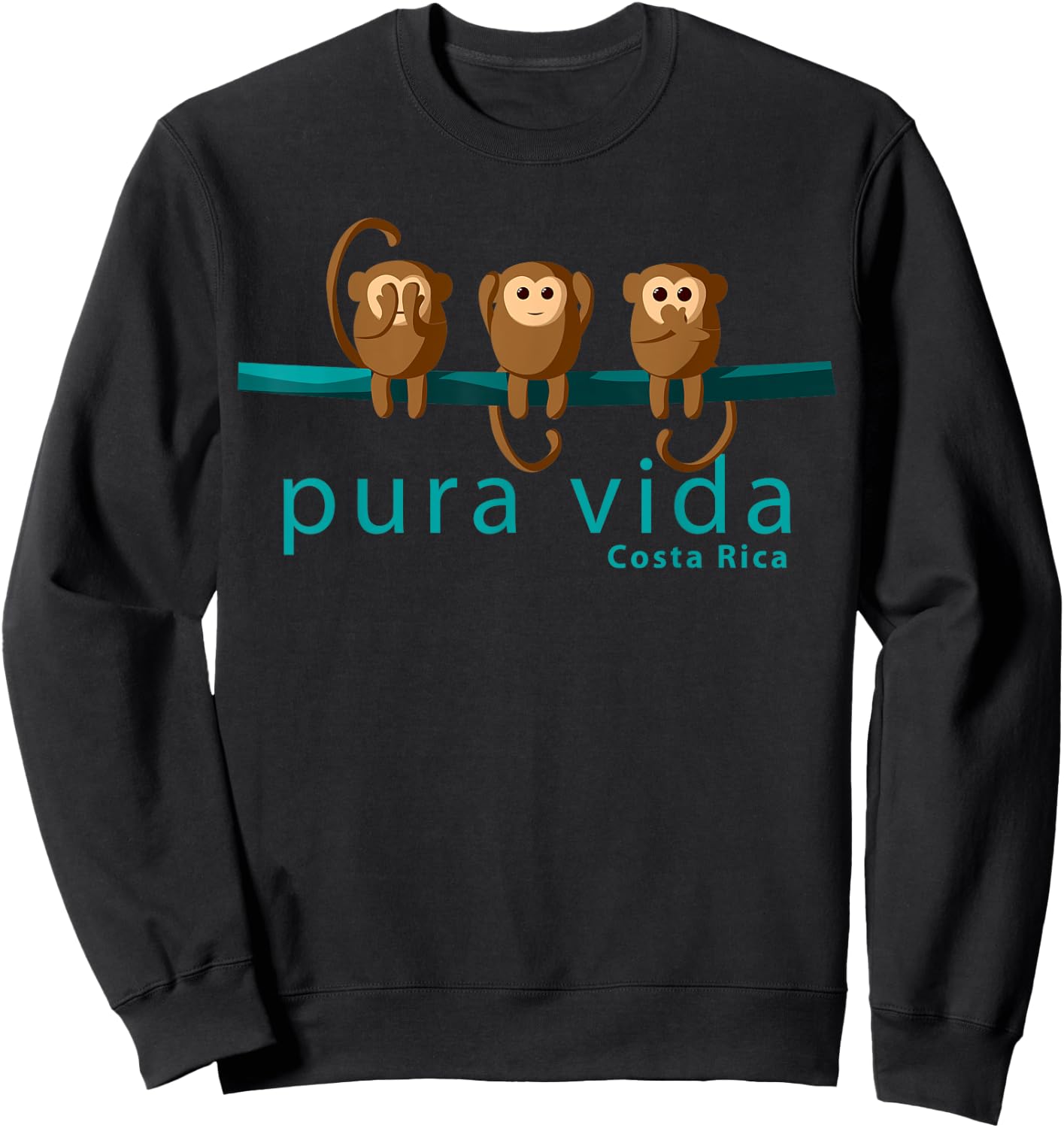 Costa Rica Monkeys Shirt Sweatshirt - Sweatshirt | Black