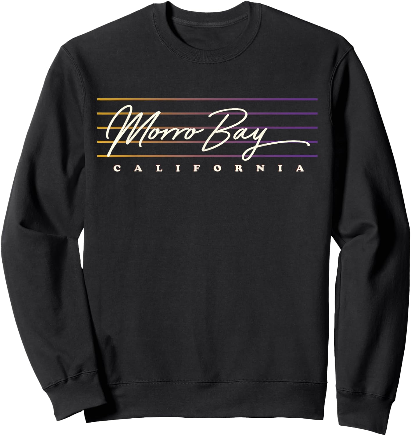 Nostalgic Retro Style Morro Bay Sweatshirt - Sweatshirt | Black