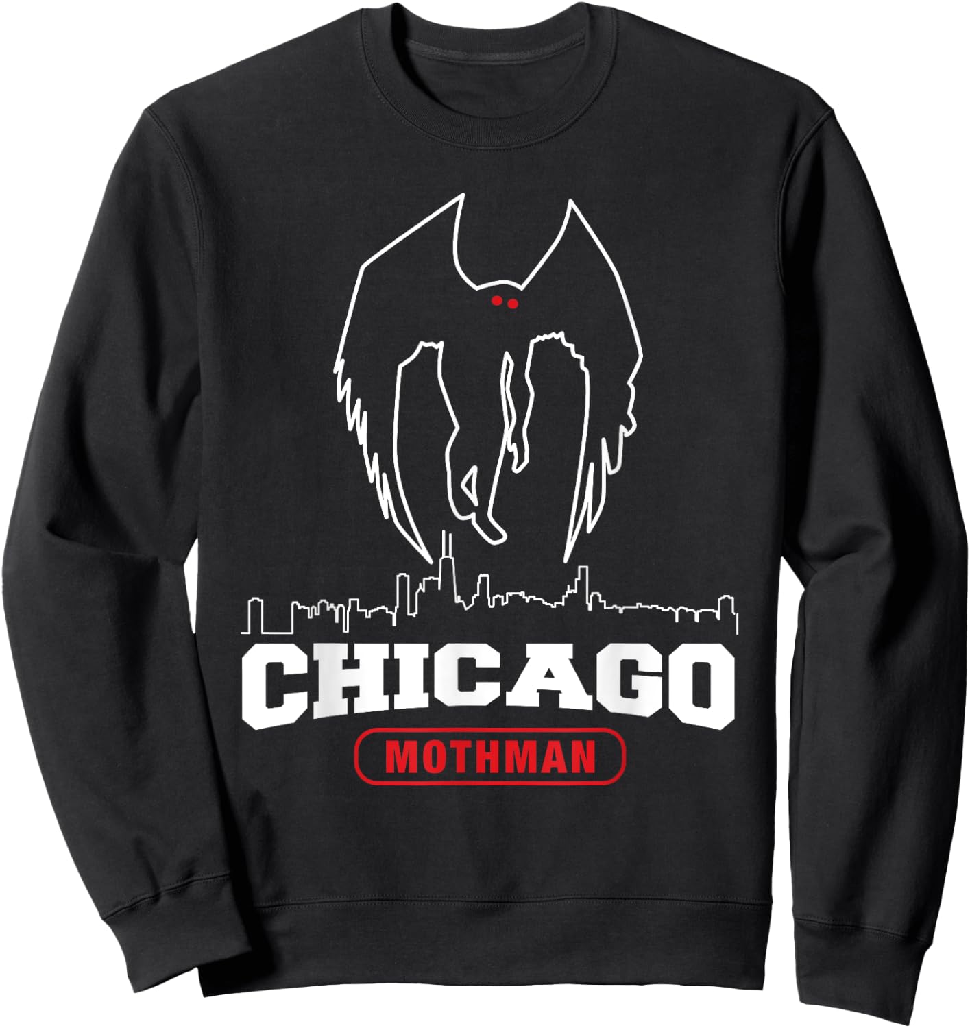 Mothman Shirt for Chicago Monster Fans Sweatshirt - Sweatshirt | Black