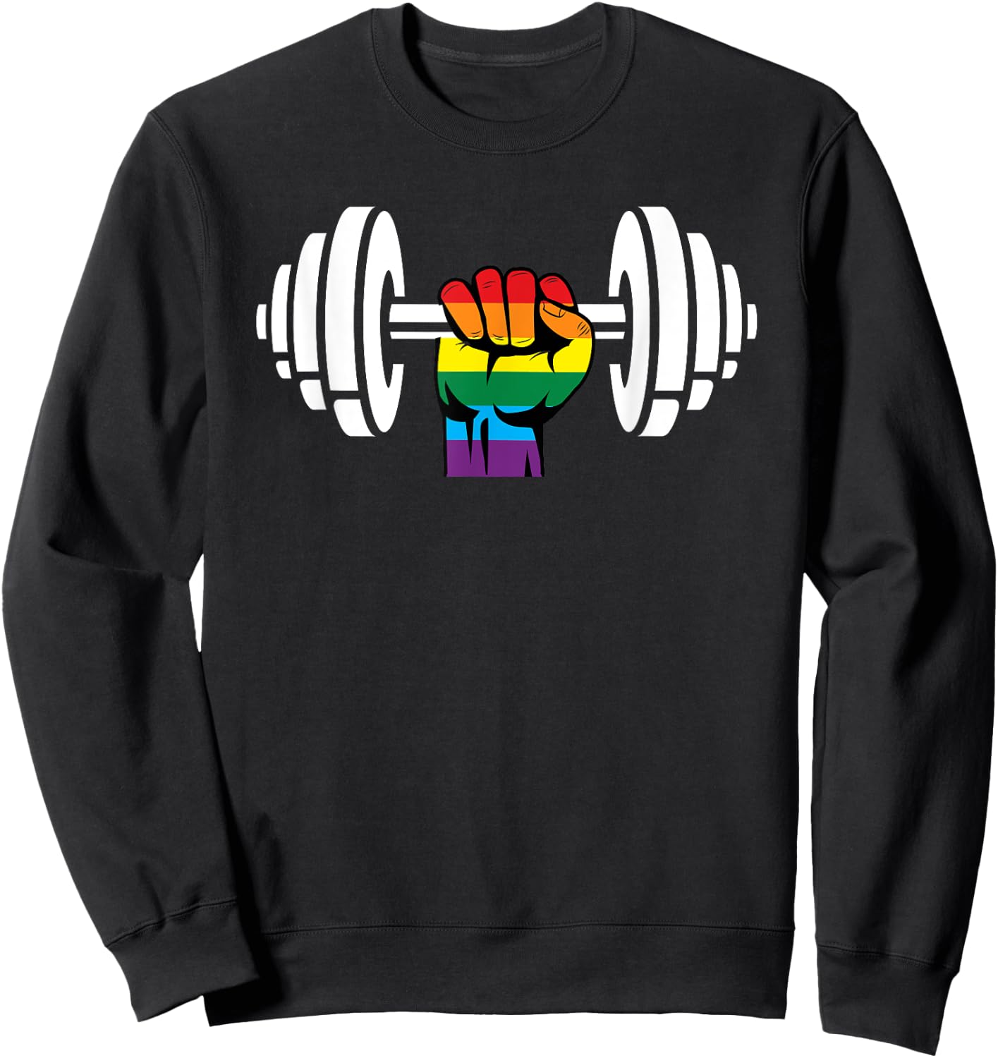 Gay Pride Gym Design Rainbow flag Sweatshirt - Sweatshirt | Black