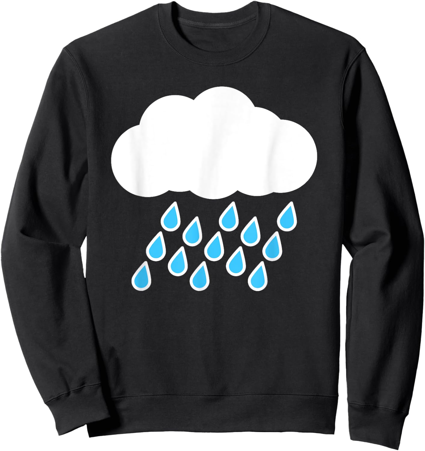 White Clouds Rain Drop Costume Sweatshirt - Sweatshirt | Black