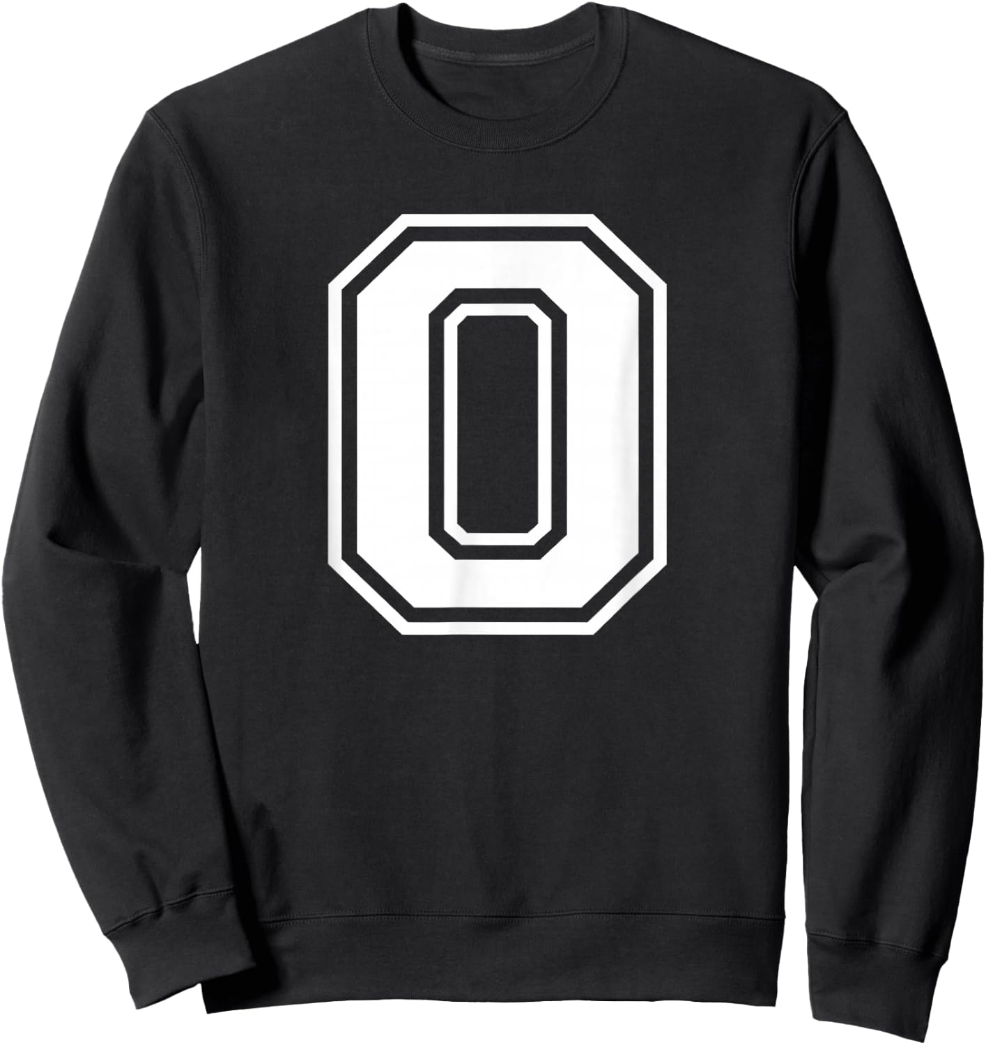 Letter O Name Initial Varsity Alphabet Monogram Sweatshirt - Sweatshirt | Black