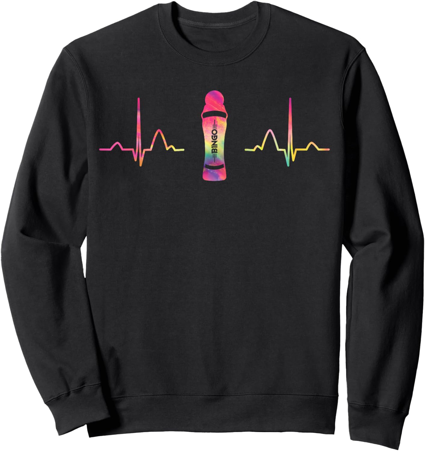 Bingo Dauber Heartbeat EKG Women Men Bingo Sweatshirt - Sweatshirt | Black