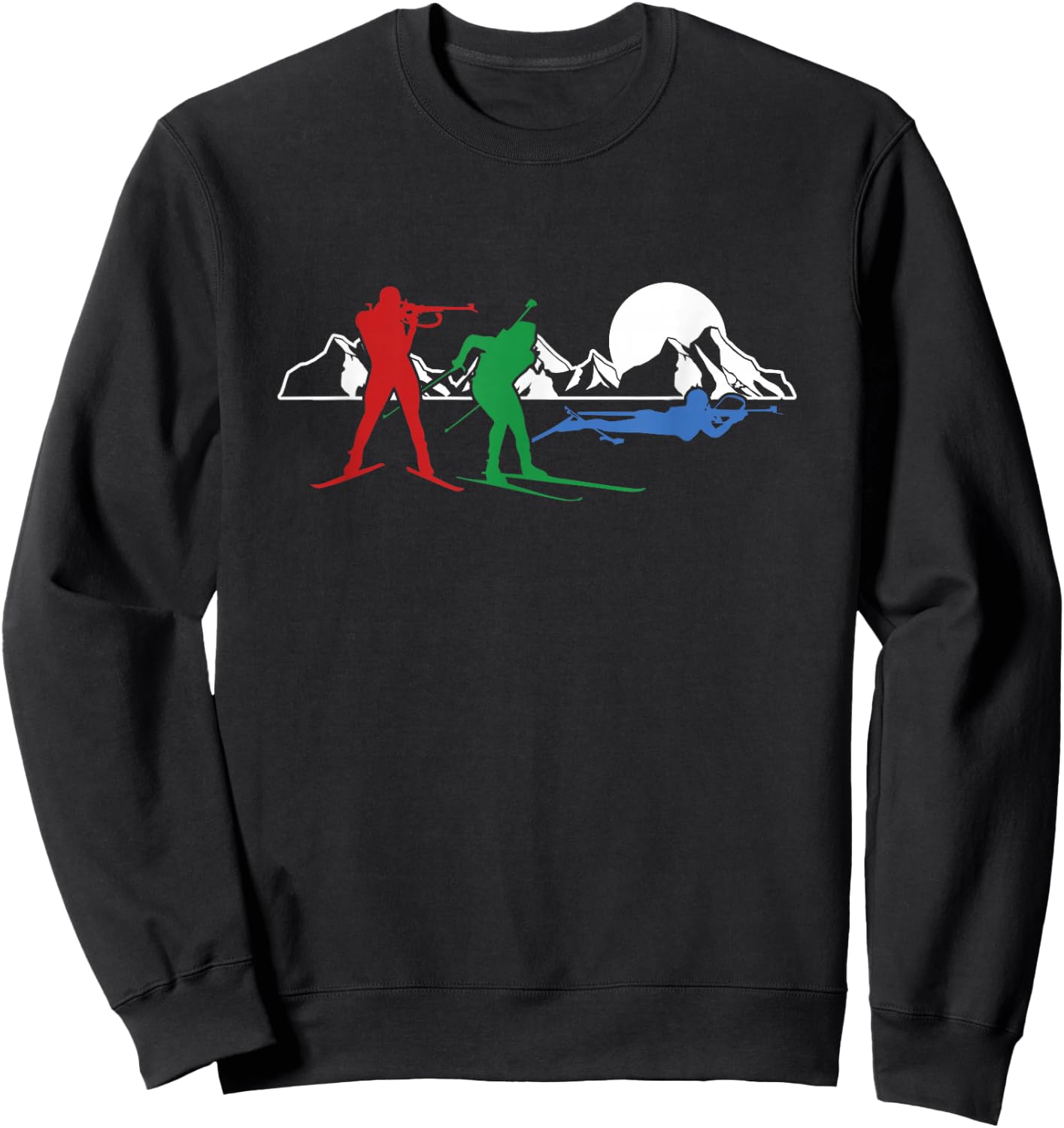 Biathlon Ski Winter Sports Cross Country Skiing Snow Gift Sweatshirt - Sweatshirt | Black