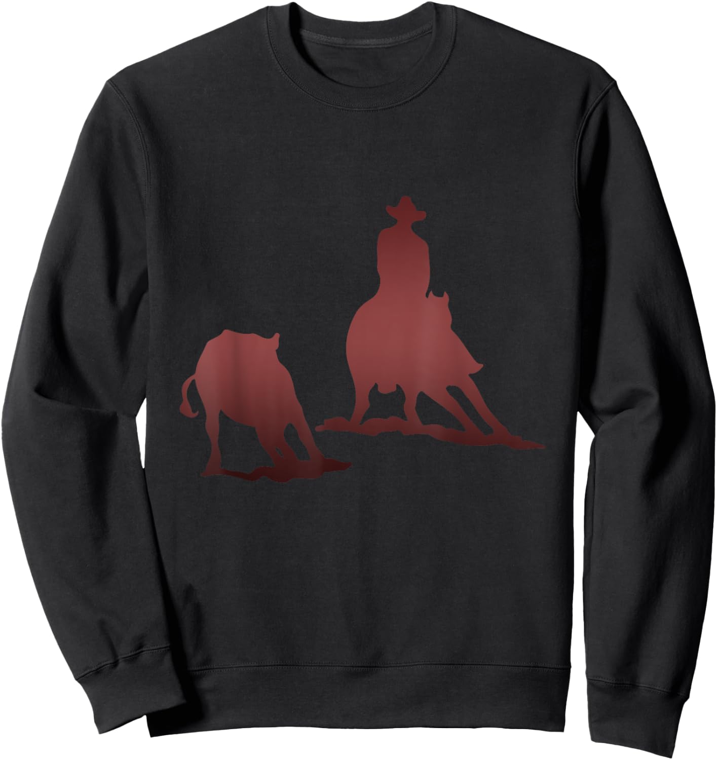 Cutting Horse and Rider Cutting Cattle Sweatshirt - Sweatshirt | Black