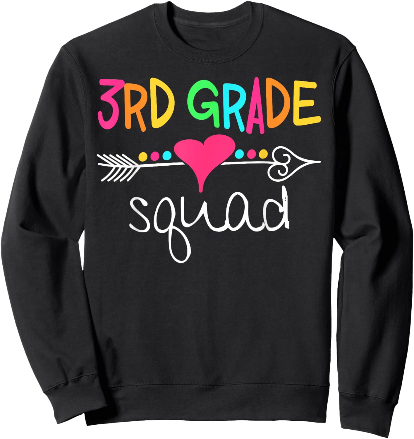 3rd Grade Squad Third Teacher Student Team Back To School Women Girls Kids Sweatshirt - Sweatshirt | Black