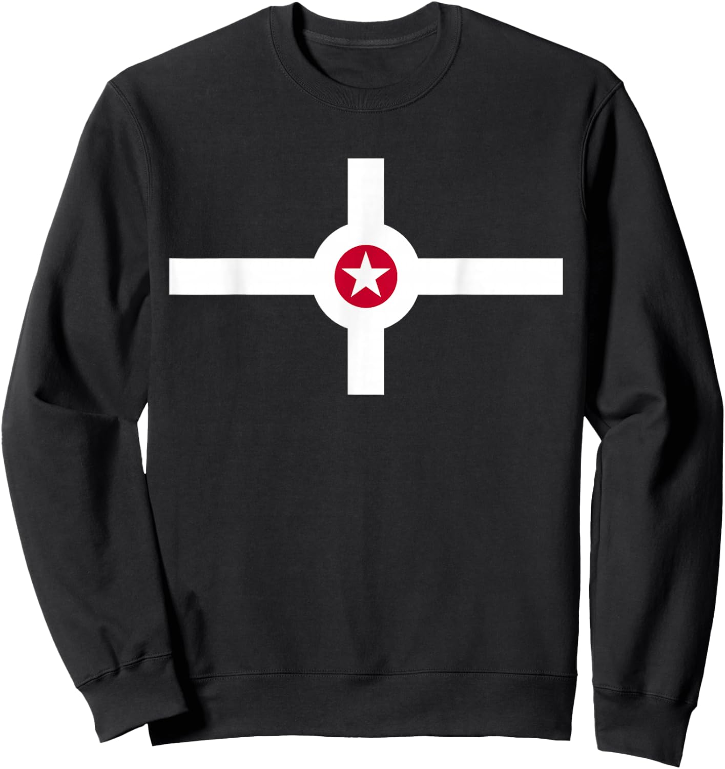 Indianapolis City Flag Print Sweatshirt - Sweatshirt | Black