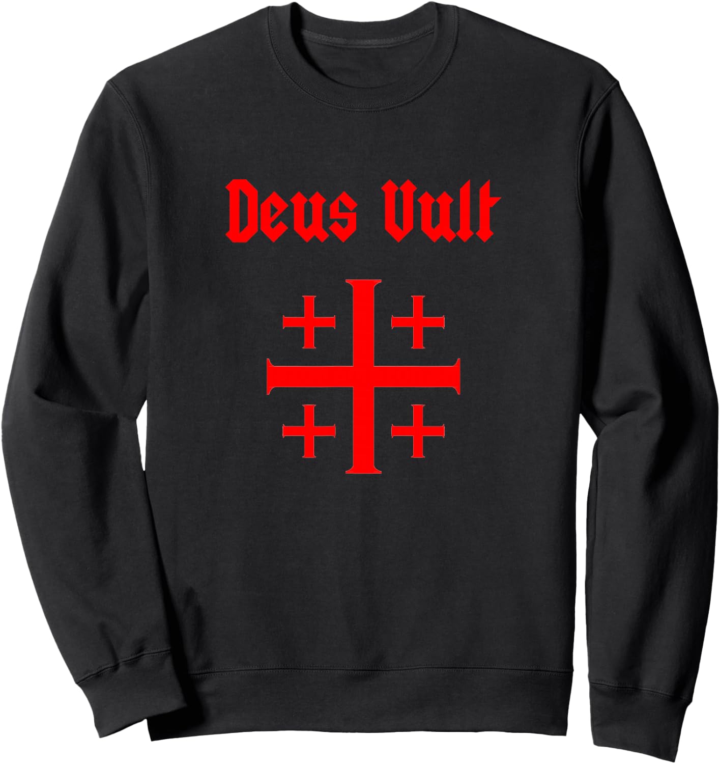 Jerusalem Cross Crusades Emblem Knights Templar Soldiers Sweatshirt - Sweatshirt | Black
