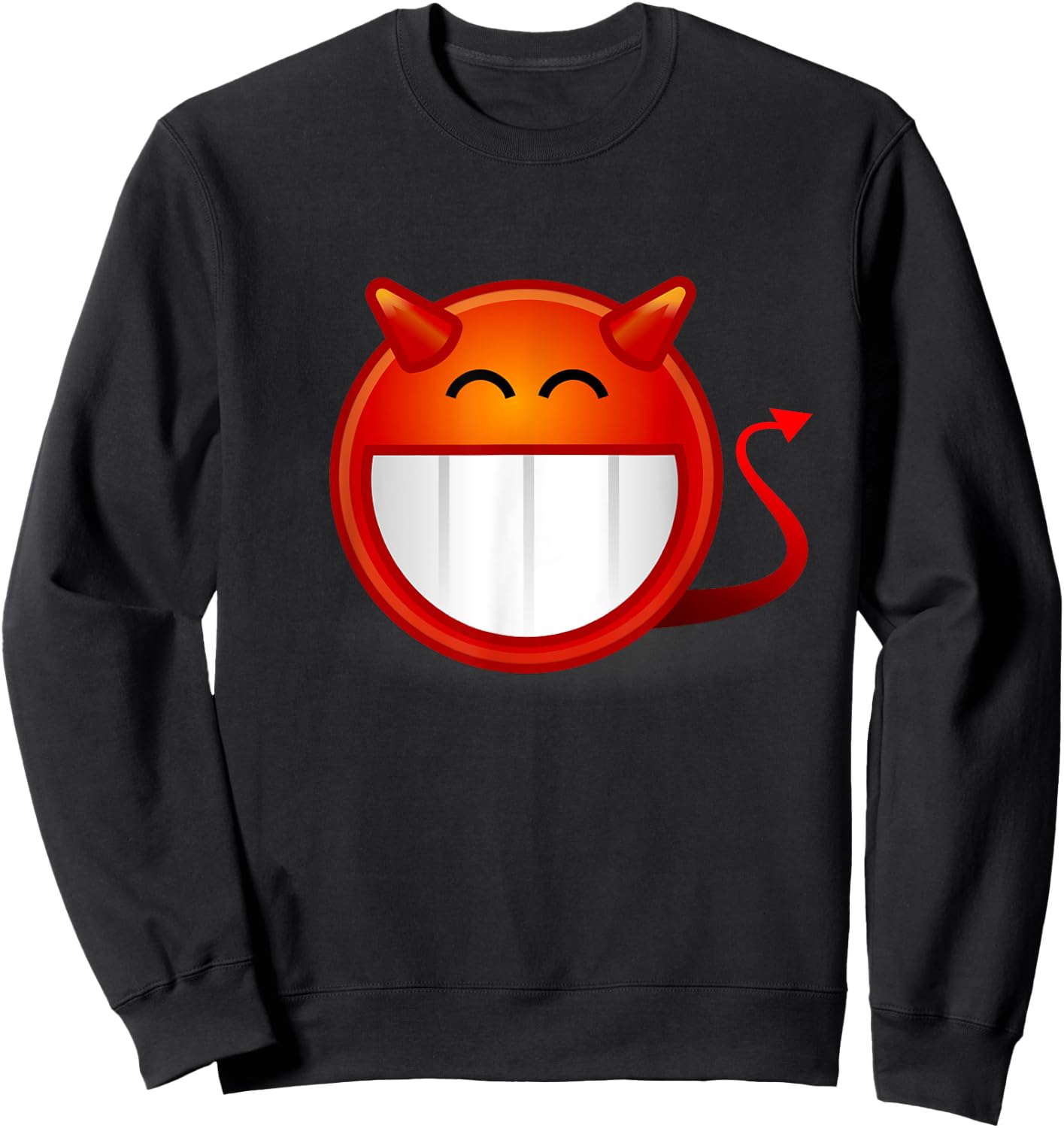 Evil Devil With Horns Emoticon - Satan - Lucifer 666 Sweatshirt - Sweatshirt | Black