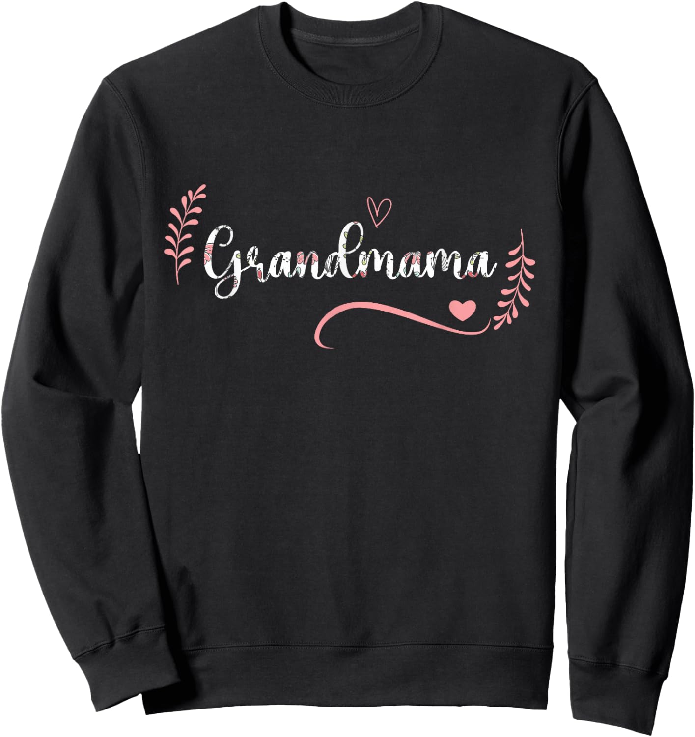 Grandmama Floral Grandma Christmas Mother's Day Grandparents Sweatshirt - Sweatshirt | Black