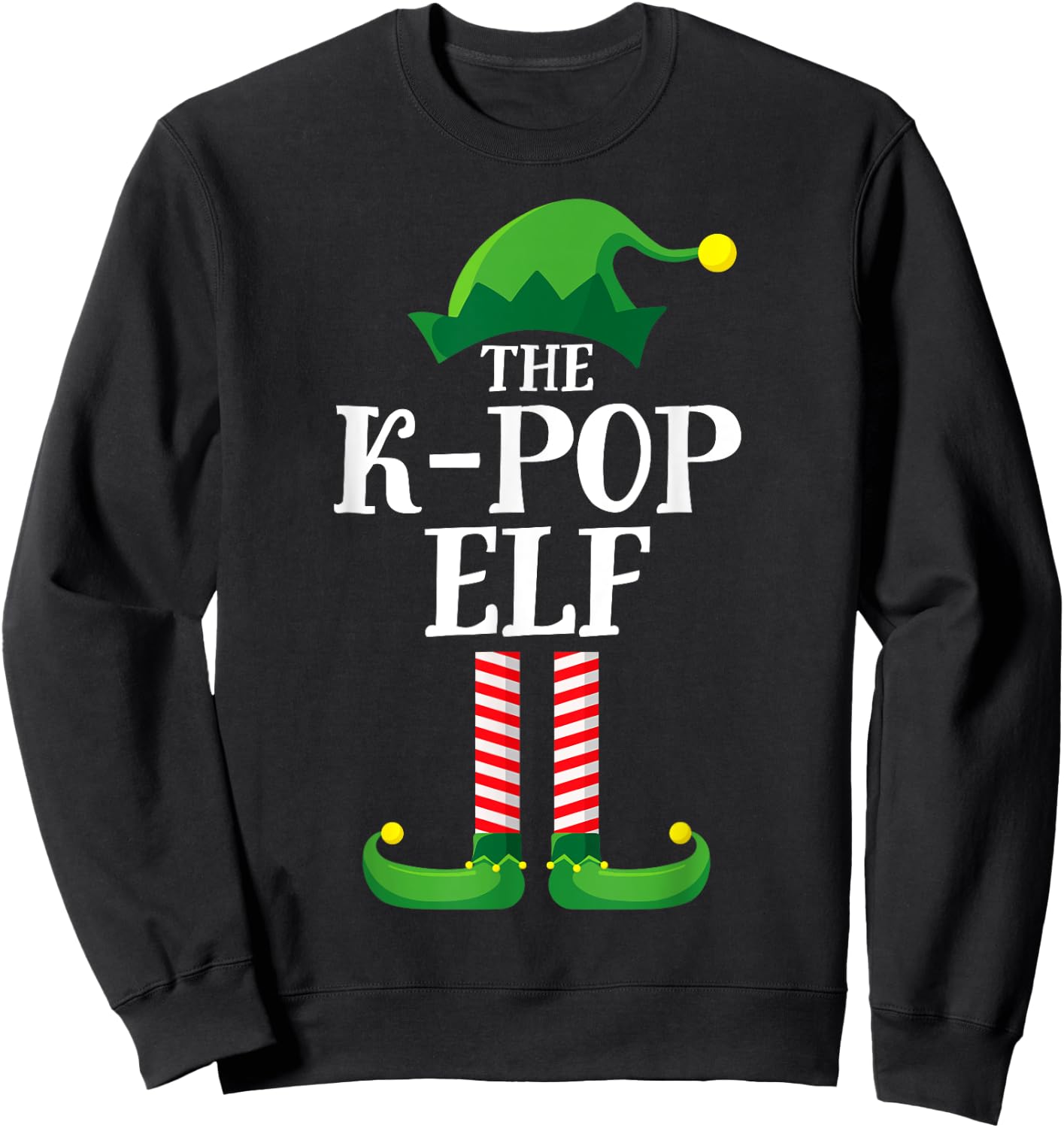 K-Pop Elf Matching Family Group Christmas Party Pyjamas Sweatshirt - Sweatshirt | Black