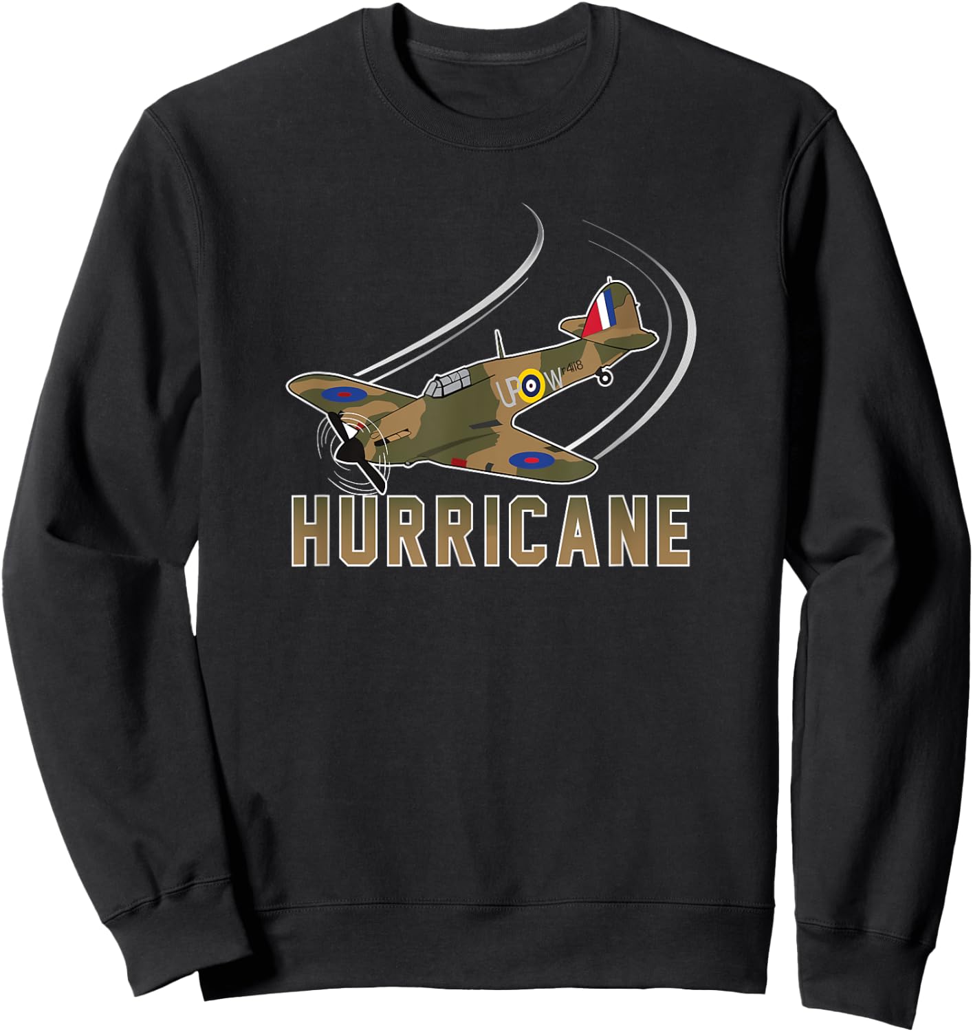 Hawker Hurricane Warbird I WWII Airplane History Sweatshirt - Sweatshirt | Black