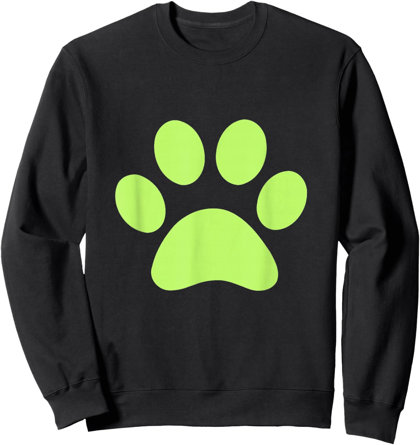 Lime Green Paw Print Dog Lover Sweatshirt - Sweatshirt | Black