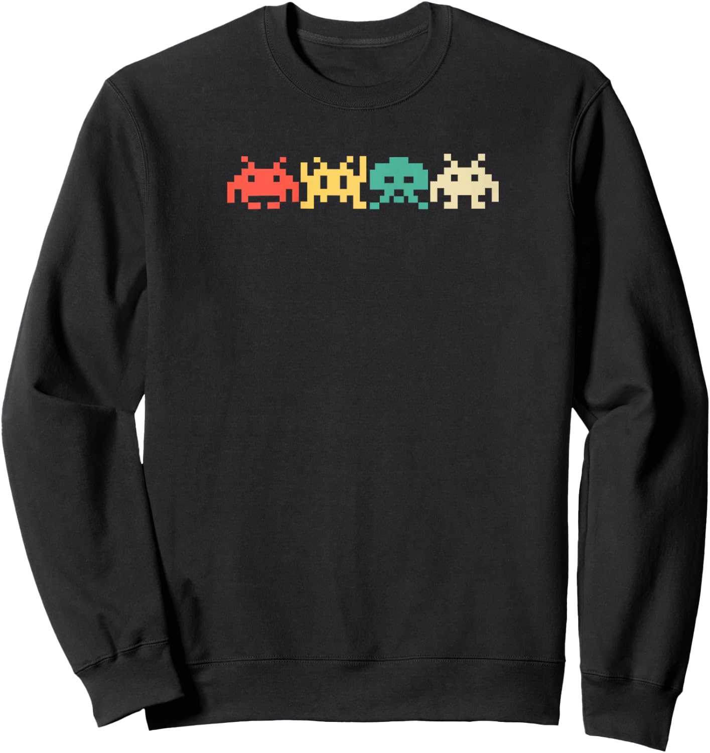 80s Video Game Vintage Retro Arcade Raglan Baseball Sweatshirt - Sweatshirt | Black