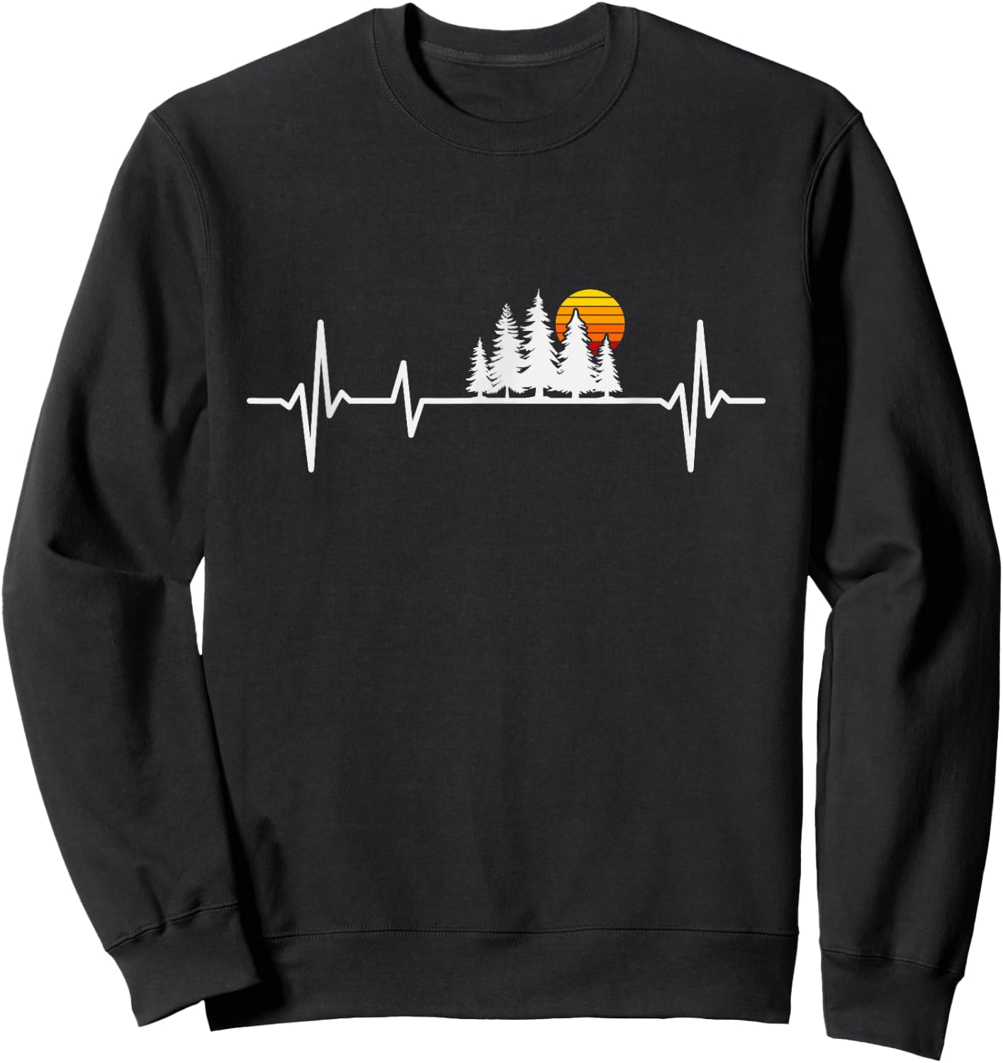 Trees Wildlife Nature Heartbeat Forest Sweatshirt - Sweatshirt | Black