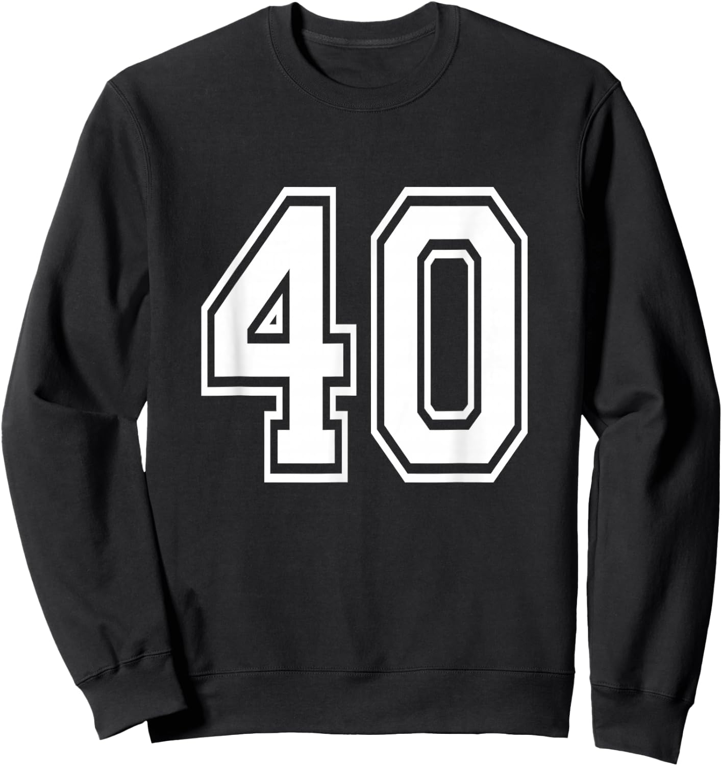 Number 40 Birthday Varsity Sports Team Jersey Sweatshirt - Sweatshirt | Black