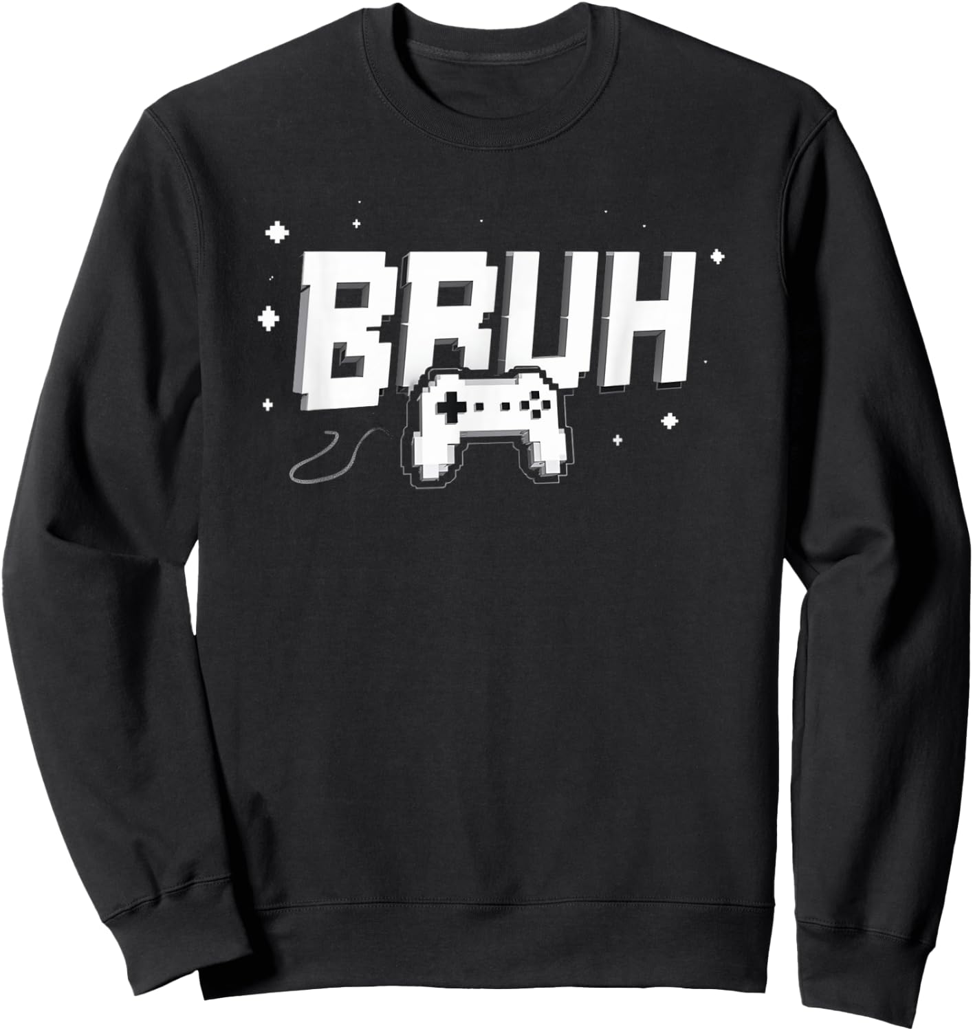 Video Gamer funny BRUH game controller for kids Men youth Sweatshirt - Sweatshirt | Black